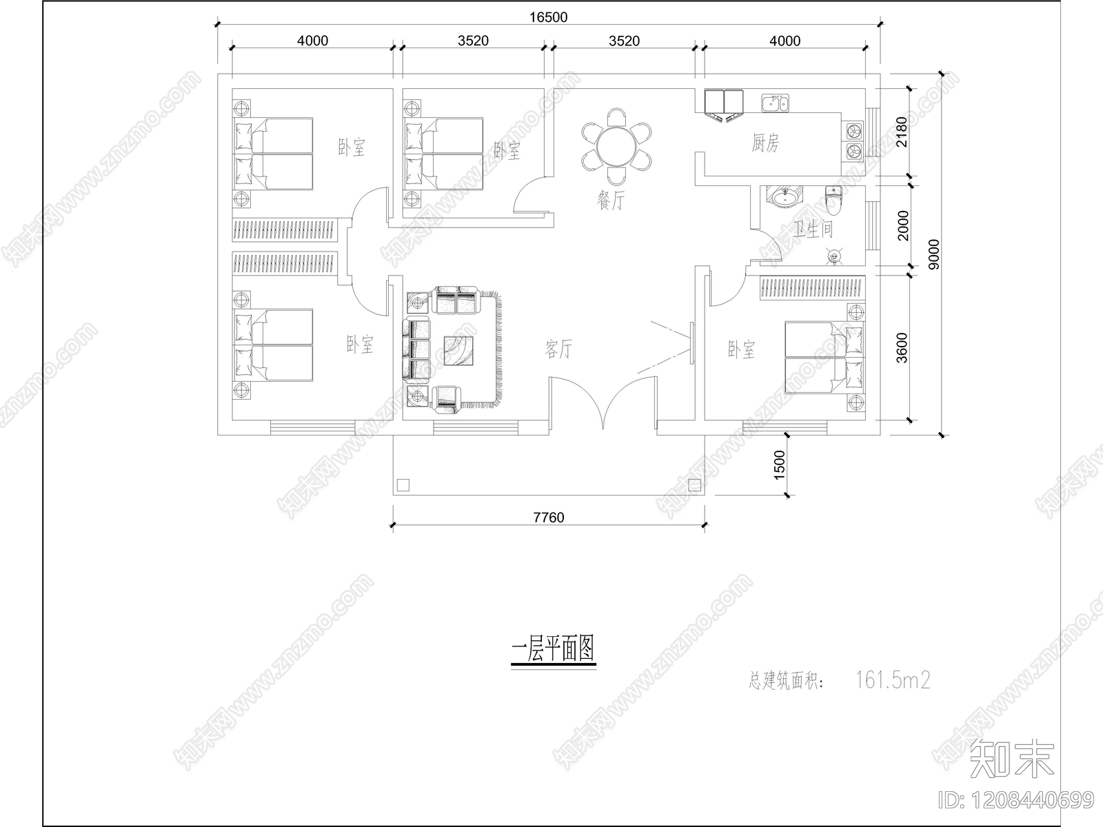 欧式别墅建筑施工图下载【ID:1208440699】