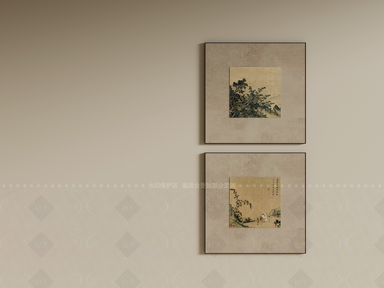 新中式宋式挂画3D模型下载【ID:1208444911】