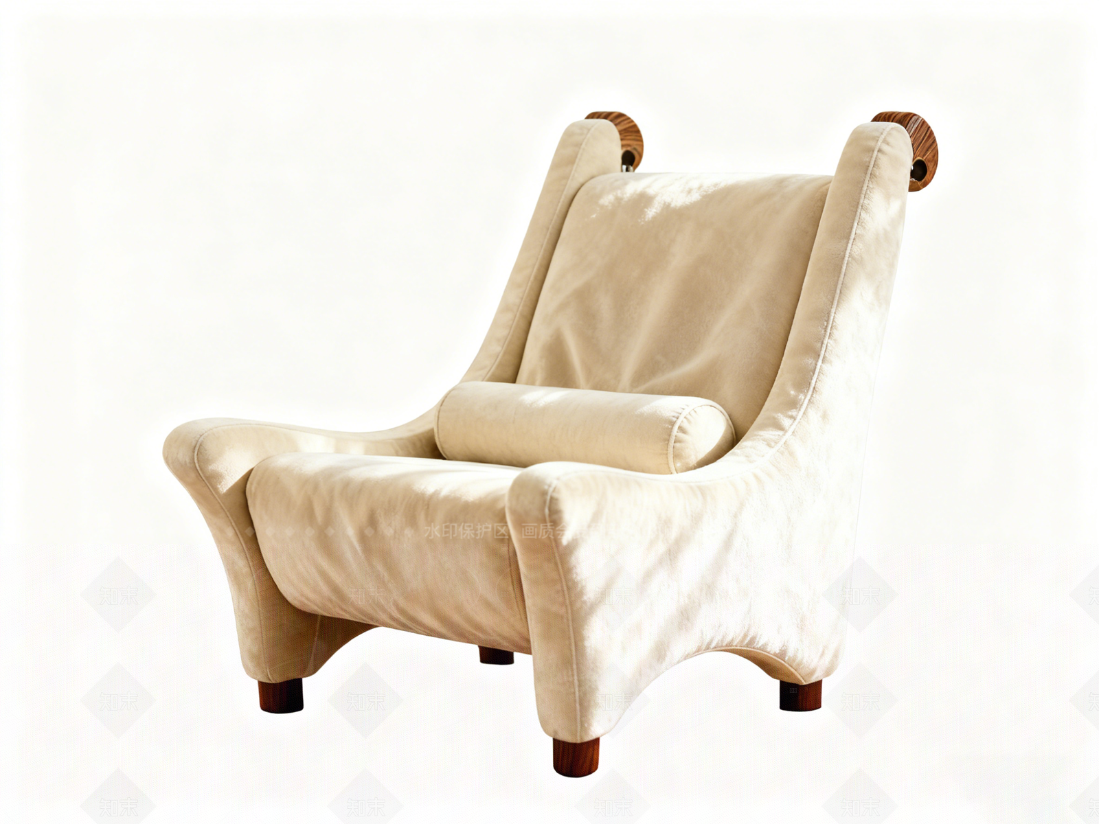 奶油风单人沙发3D模型下载【ID:1208445832】