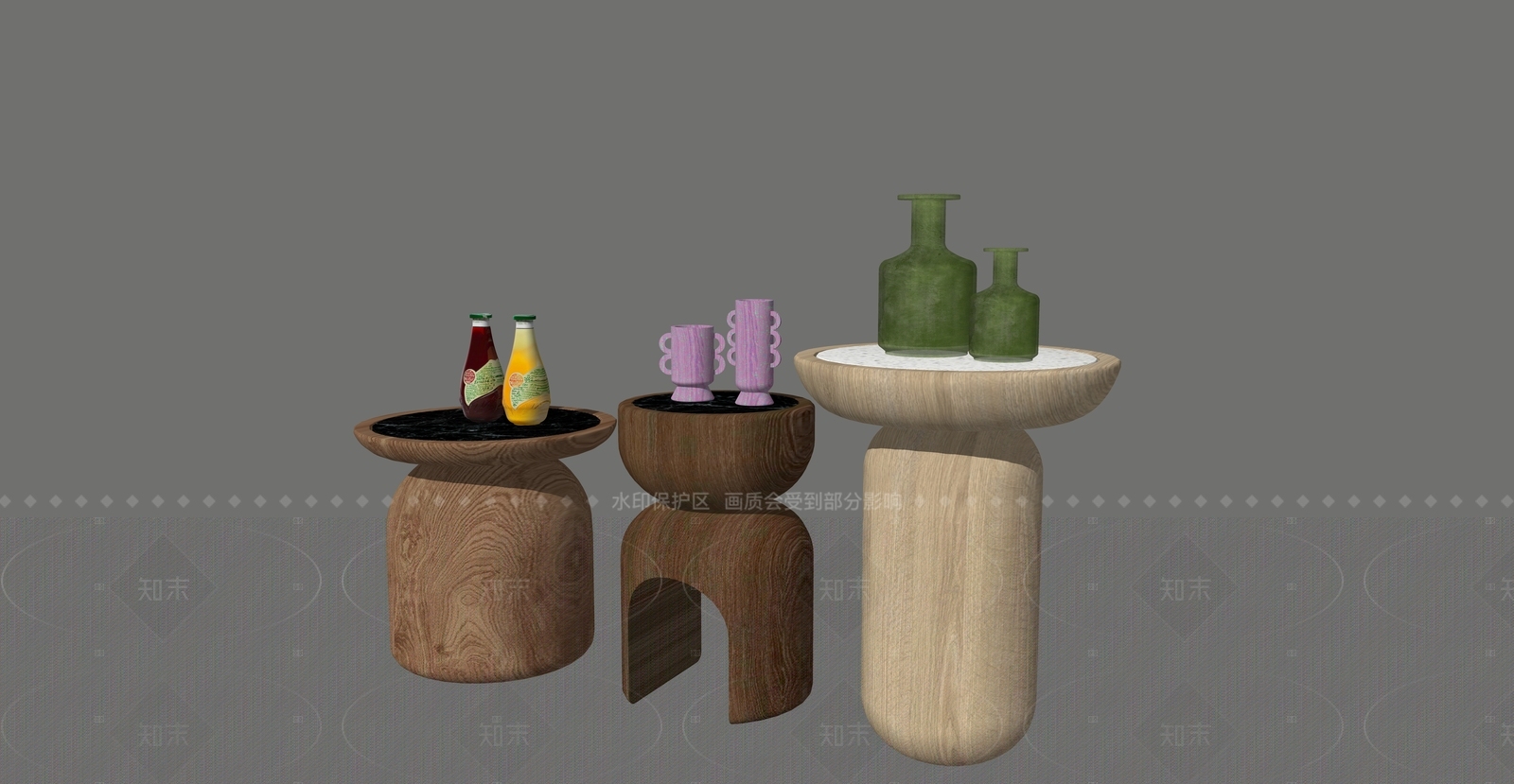 现代原木边几SU模型下载【ID:1208446094】