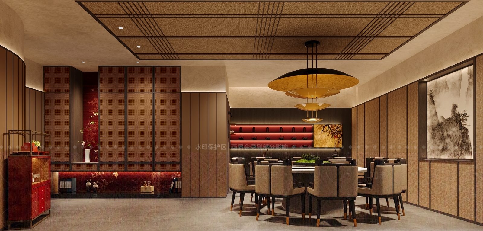 新中式包厢3D模型下载【ID:1208449094】