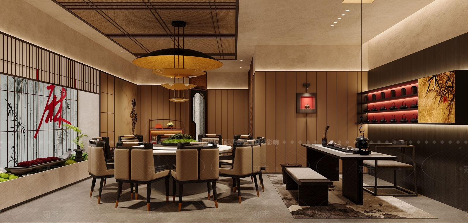 新中式包厢3D模型下载【ID:1208449094】