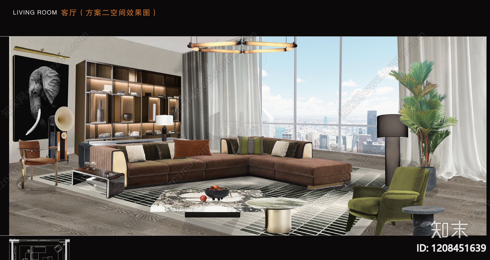 现代平层住宅软装下载【ID:1208451639】