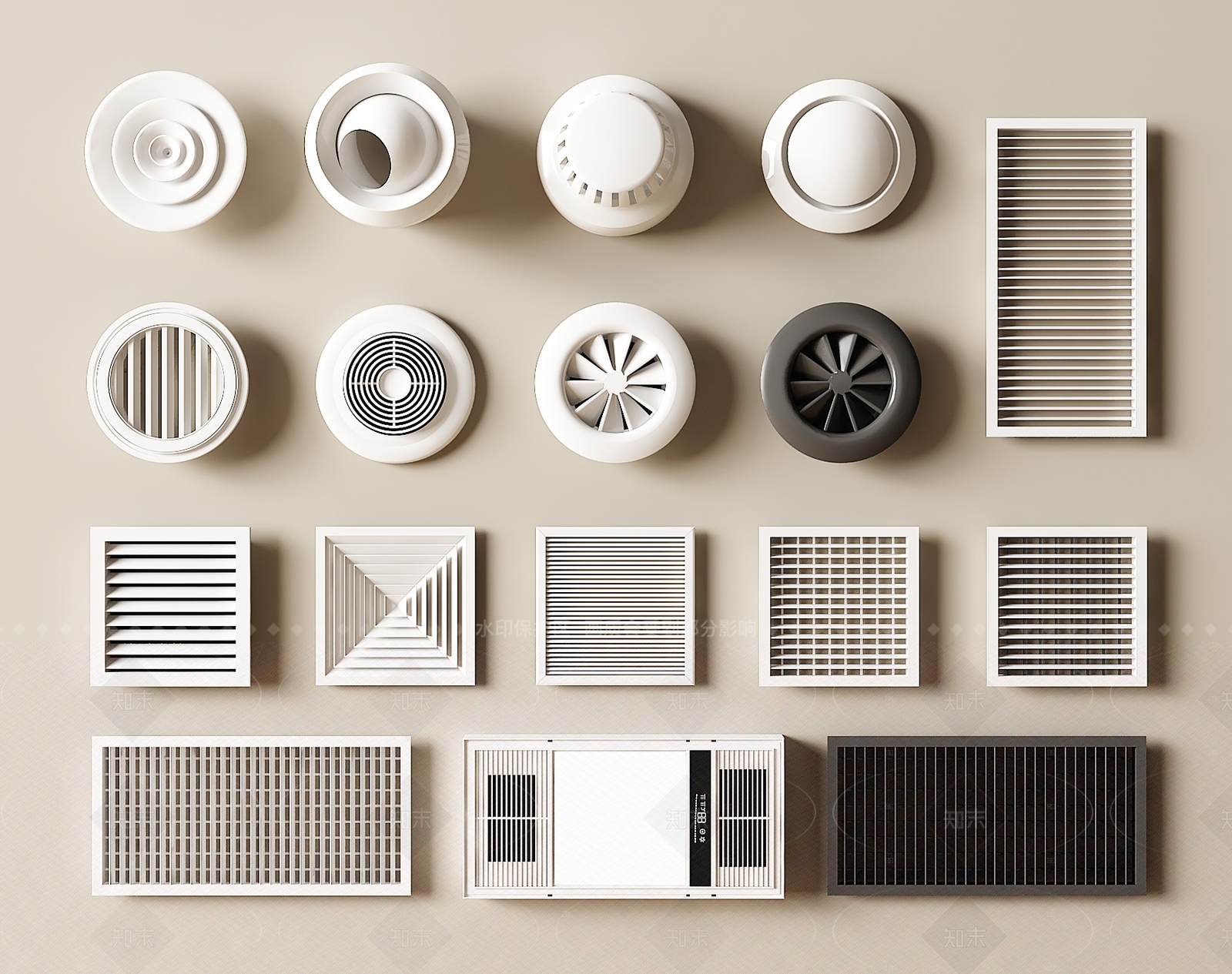 极简空调出风口3D模型下载【ID:1208452563】