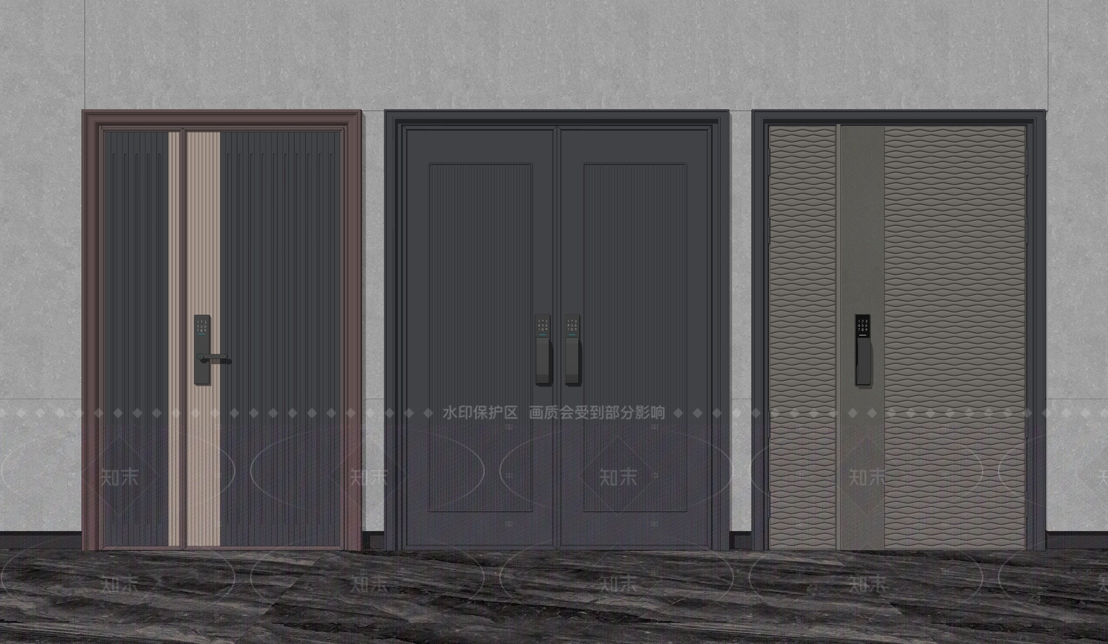 现代轻奢双开门SU模型下载【ID:1208457392】