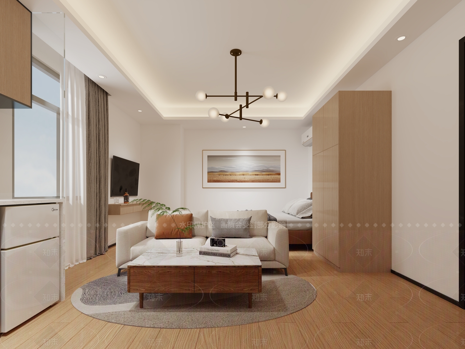 日式原木风公寓3D模型下载【ID:1208458581】