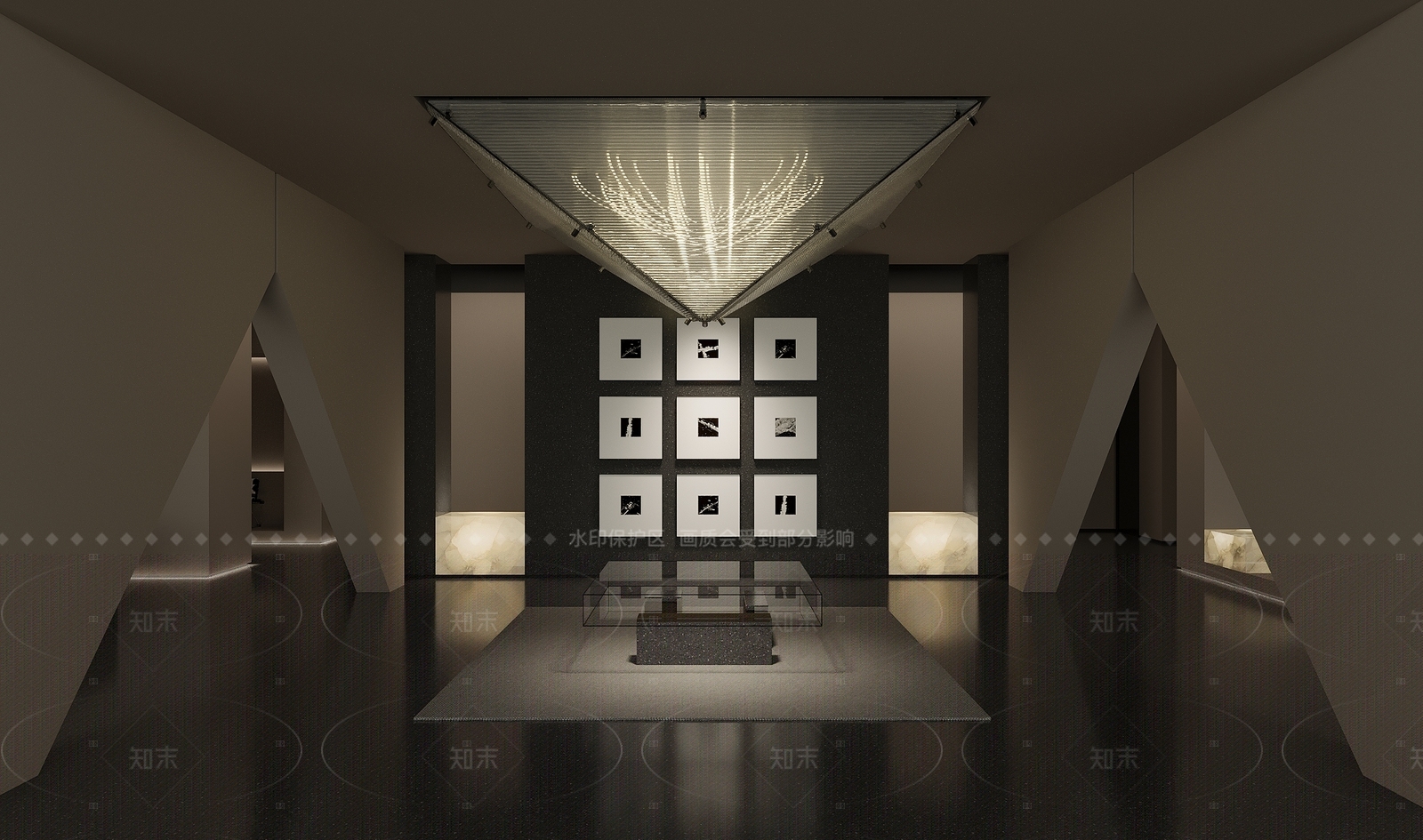 极简艺术展厅3D模型下载【ID:1208458569】