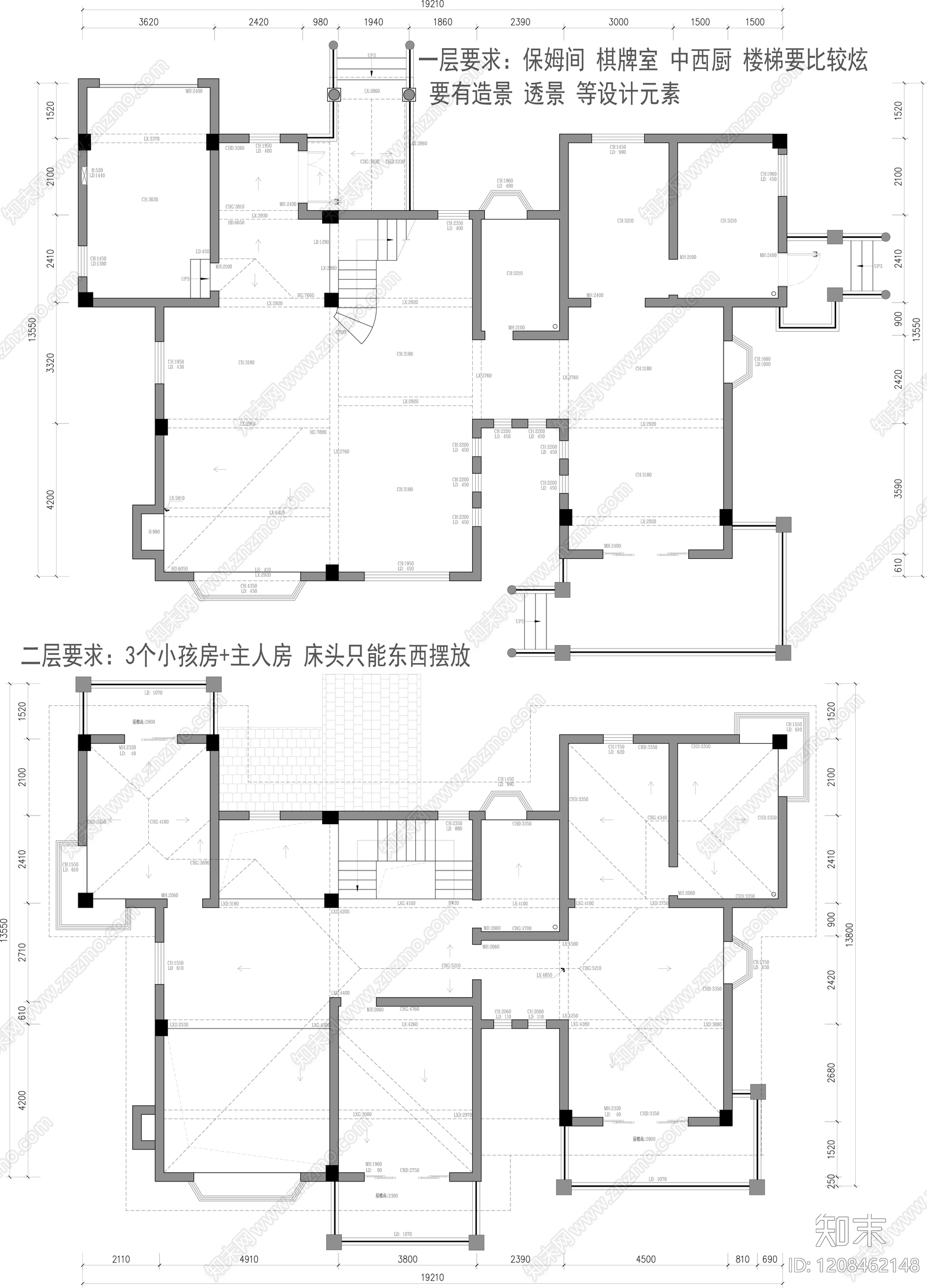 别墅cad施工图下载【ID:1208462148】