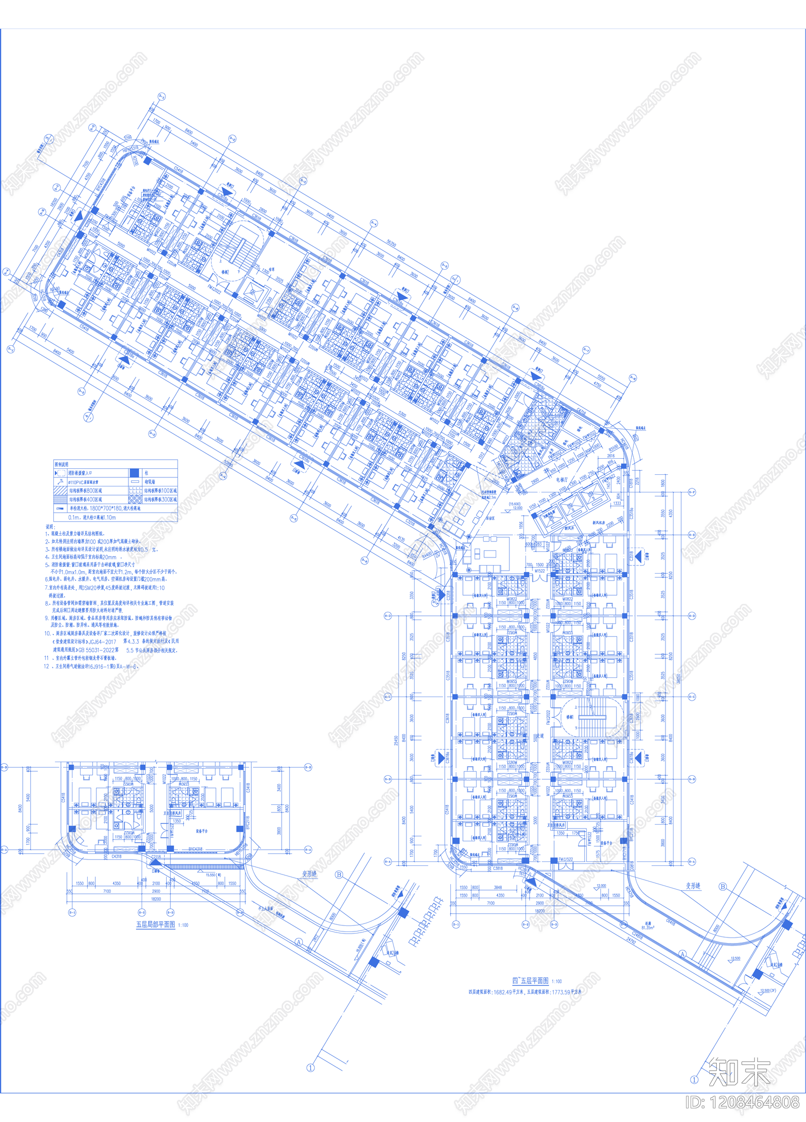 现代产业园建筑cad施工图下载【ID:1208464808】