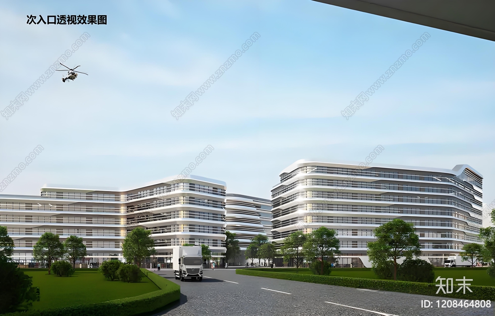 现代产业园建筑施工图下载【ID:1208464808】