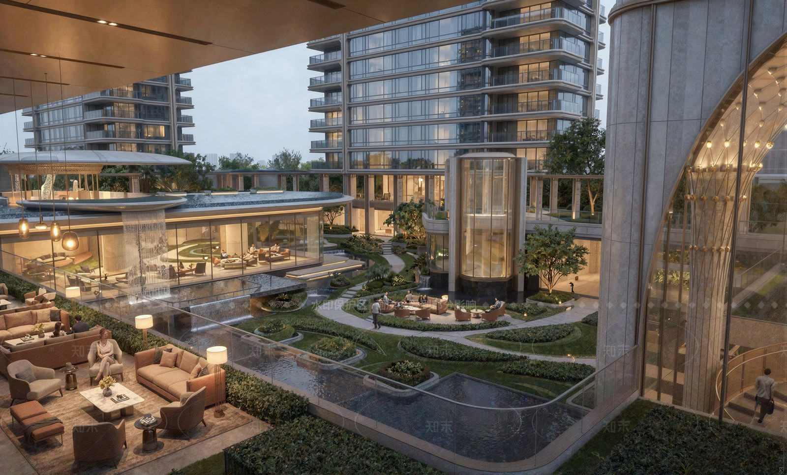 现代小区景观SU模型下载【ID:1208465301】