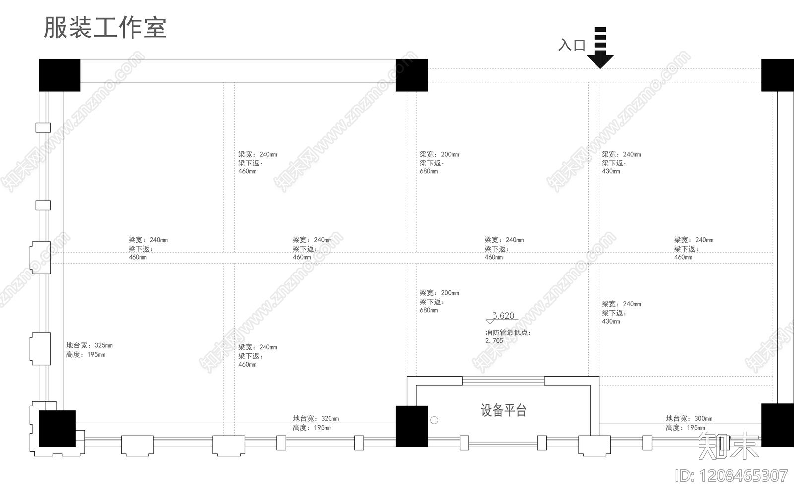 侘寂服装店cad施工图下载【ID:1208465307】