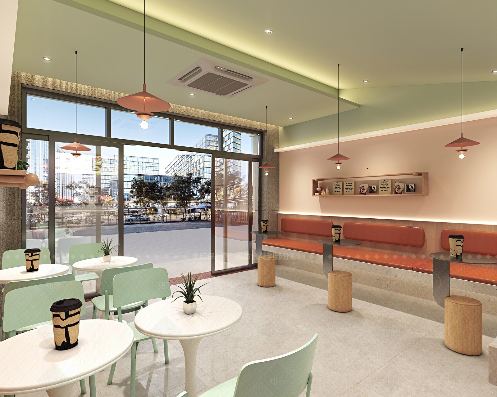 奶油风快餐店3D模型下载【ID:1208467556】
