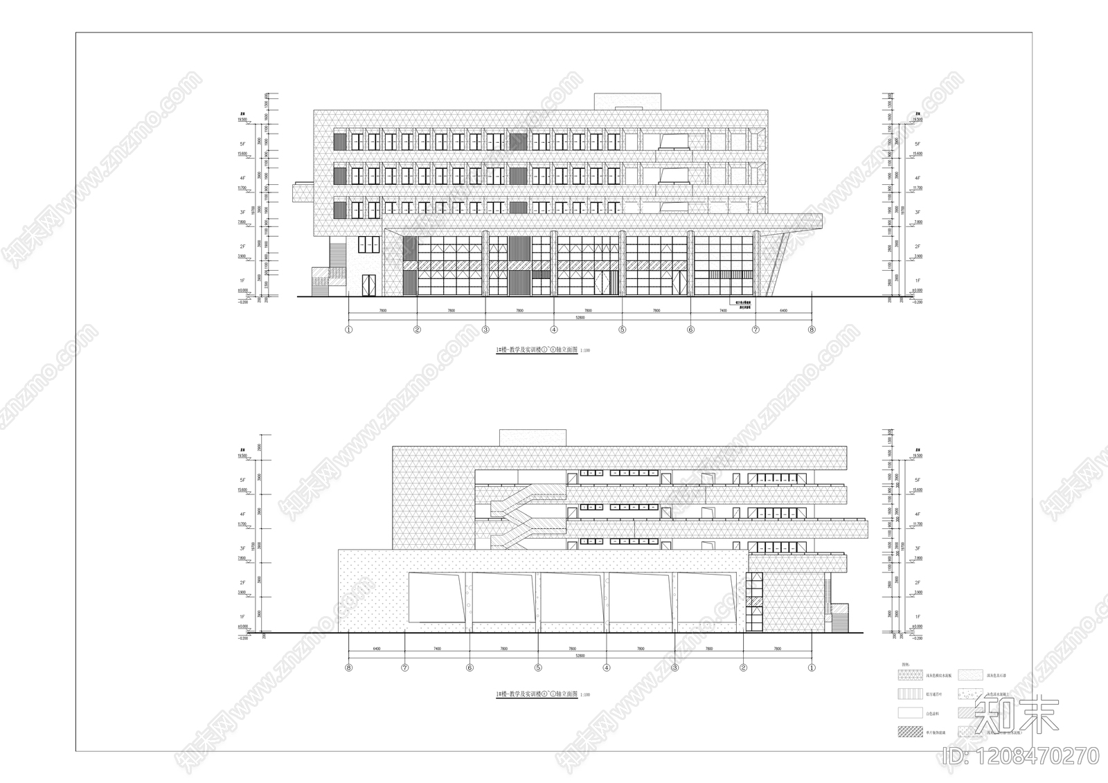 现代学校建筑cad施工图下载【ID:1208470270】
