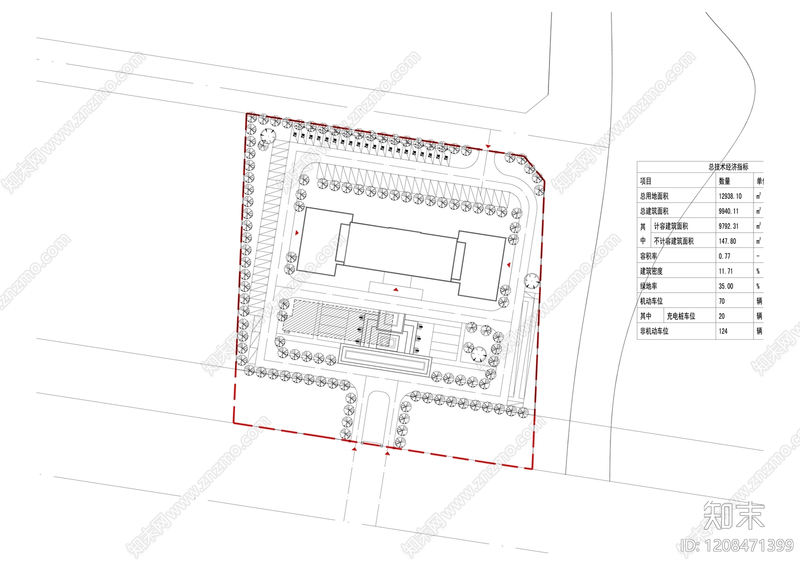 现代办公楼建筑施工图下载【ID:1208471399】