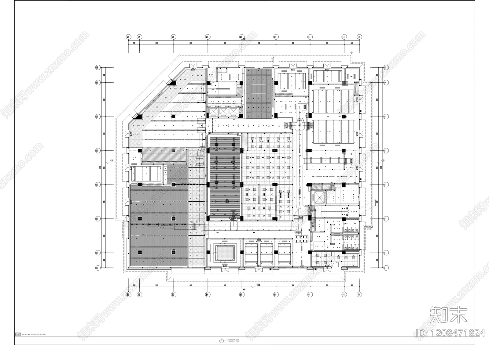 现代整体办公空间cad施工图下载【ID:1208471824】