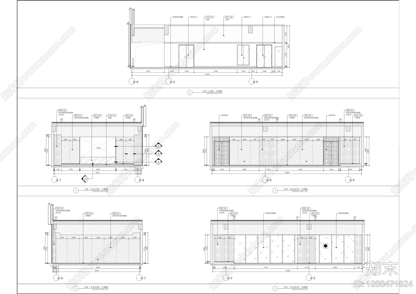 现代整体办公空间cad施工图下载【ID:1208471824】