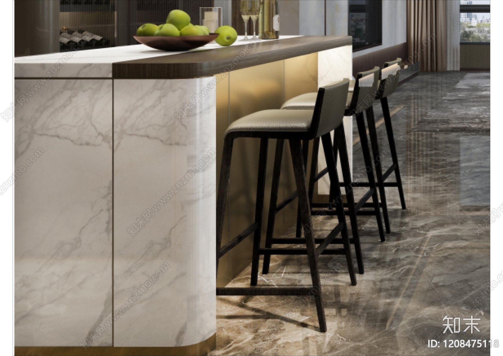 现代吧台施工图下载【ID:1208475118】