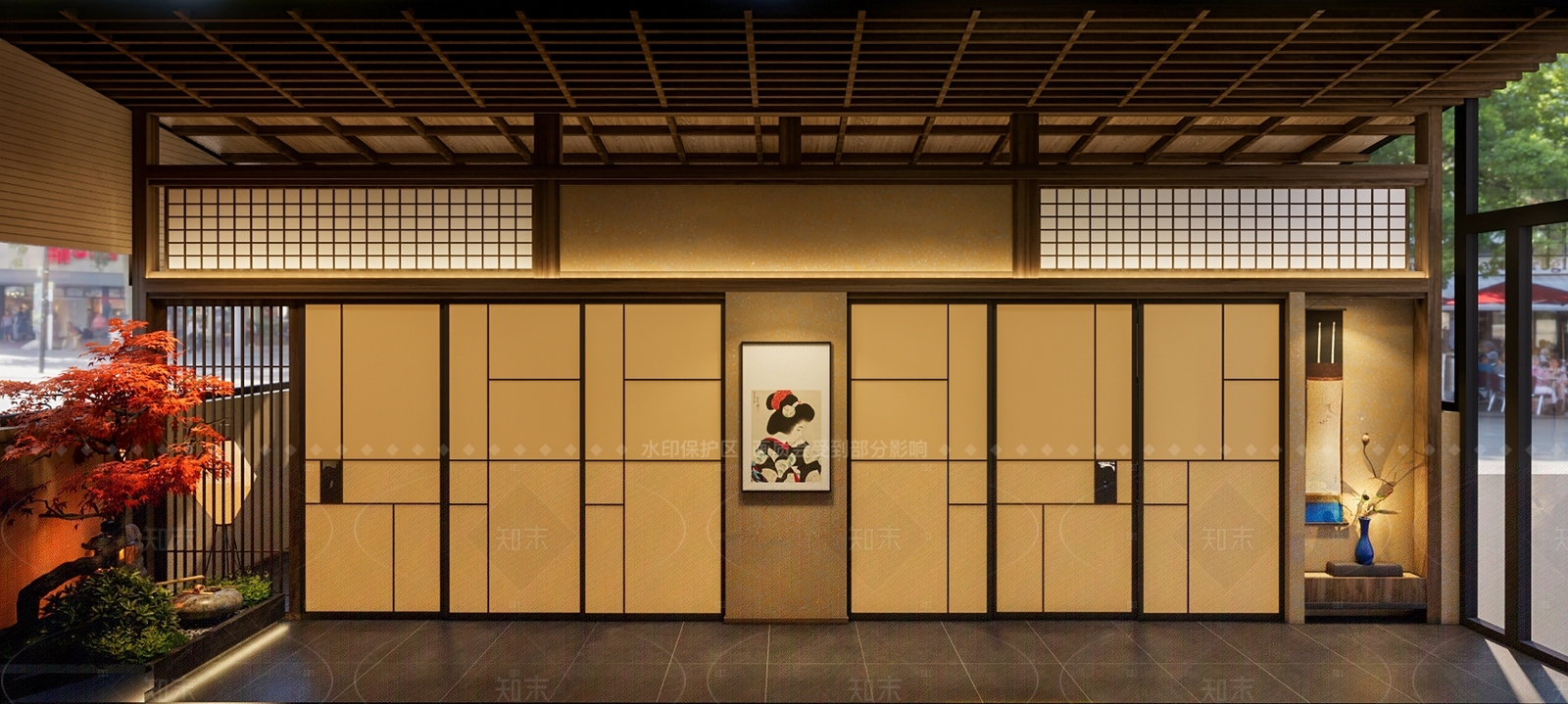 日式复古日料店SU模型下载【ID:1208475900】