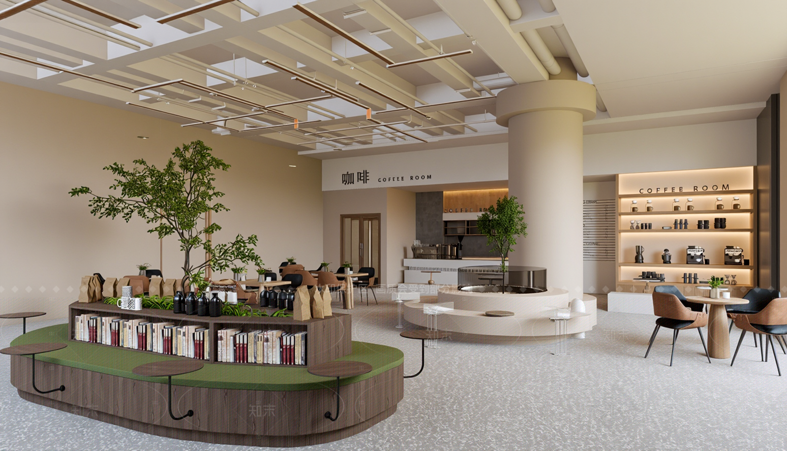 现代咖啡厅SU模型下载【ID:1208477100】