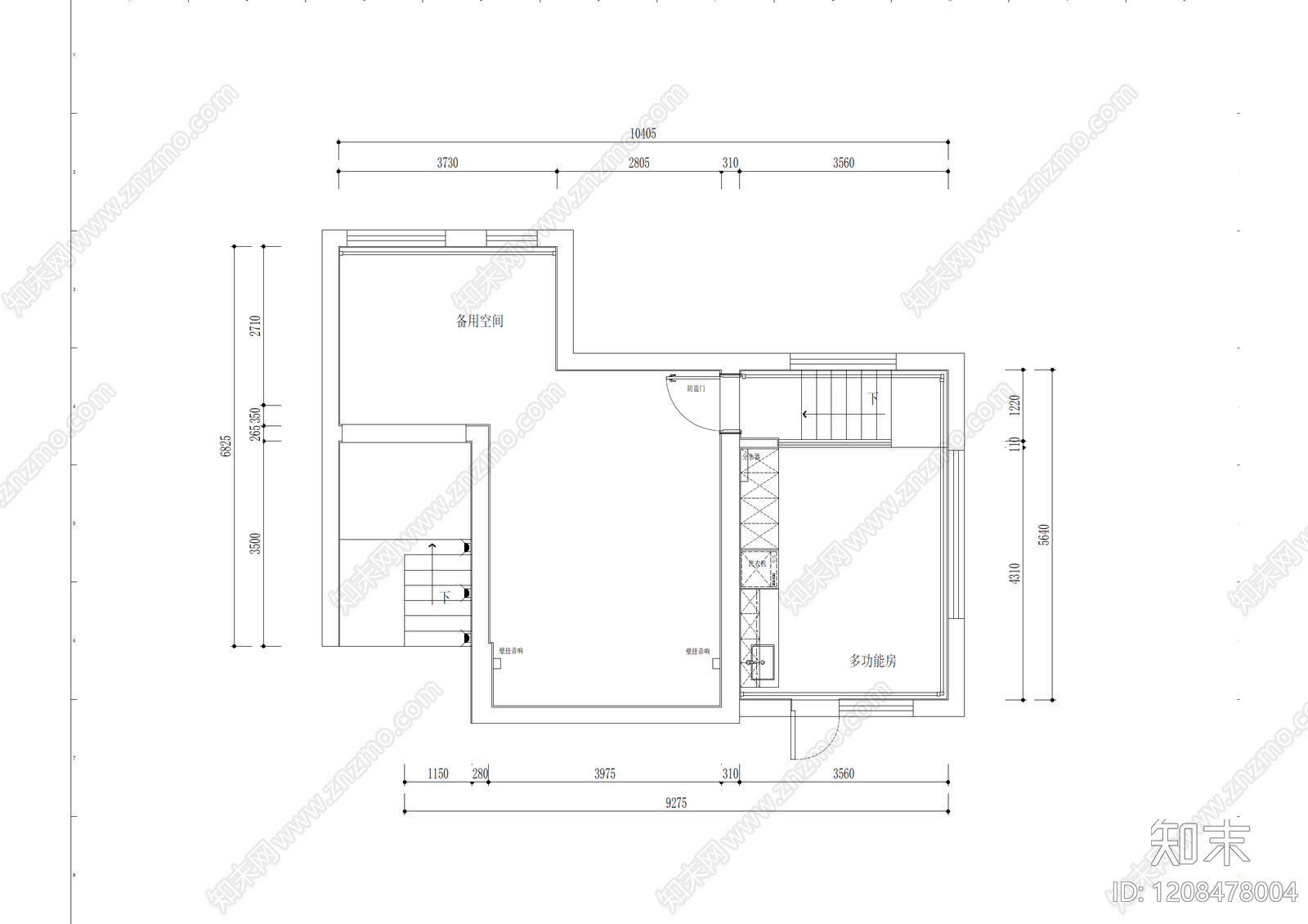 别墅cad施工图下载【ID:1208478004】