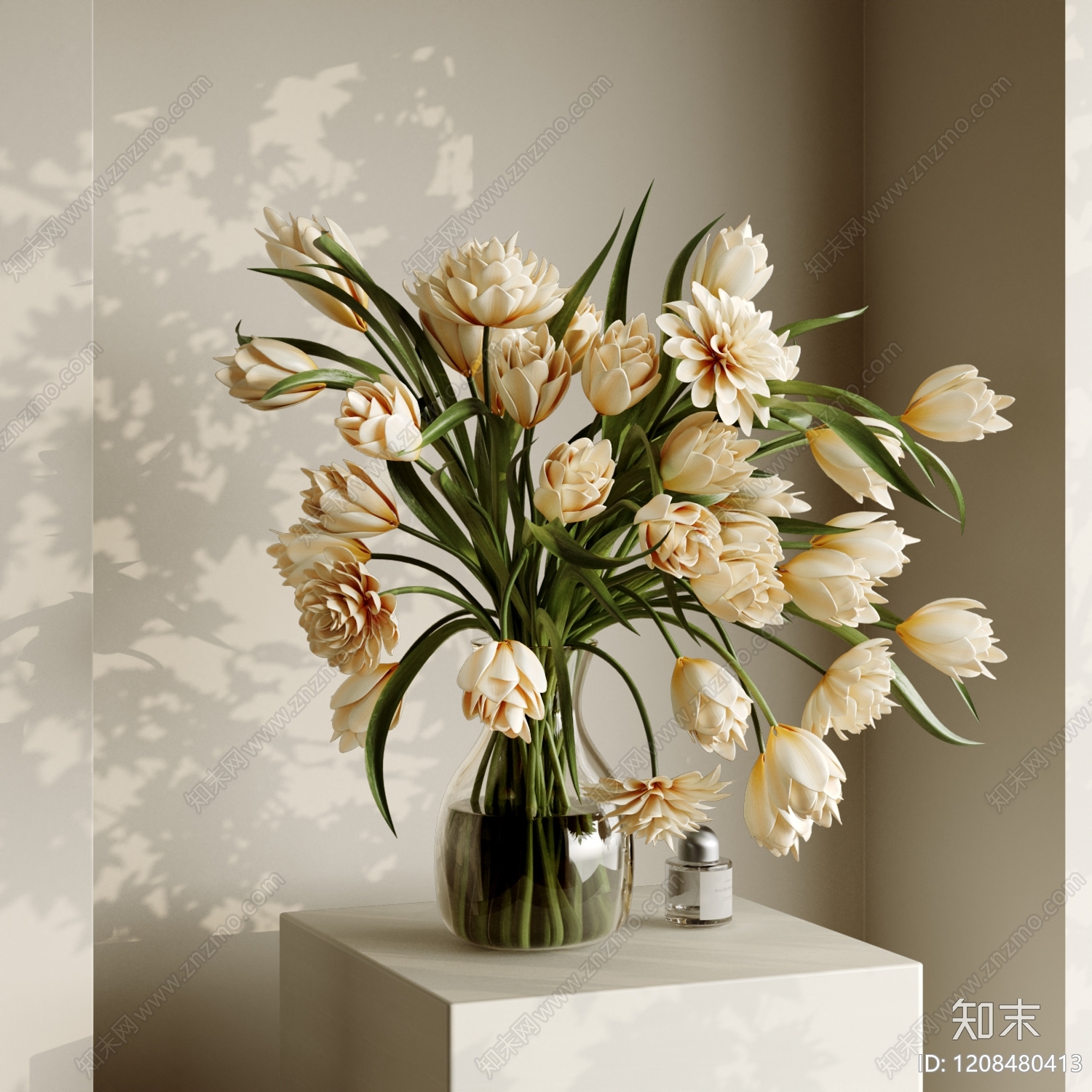 奶油风花艺3D模型下载【ID:1208480413】