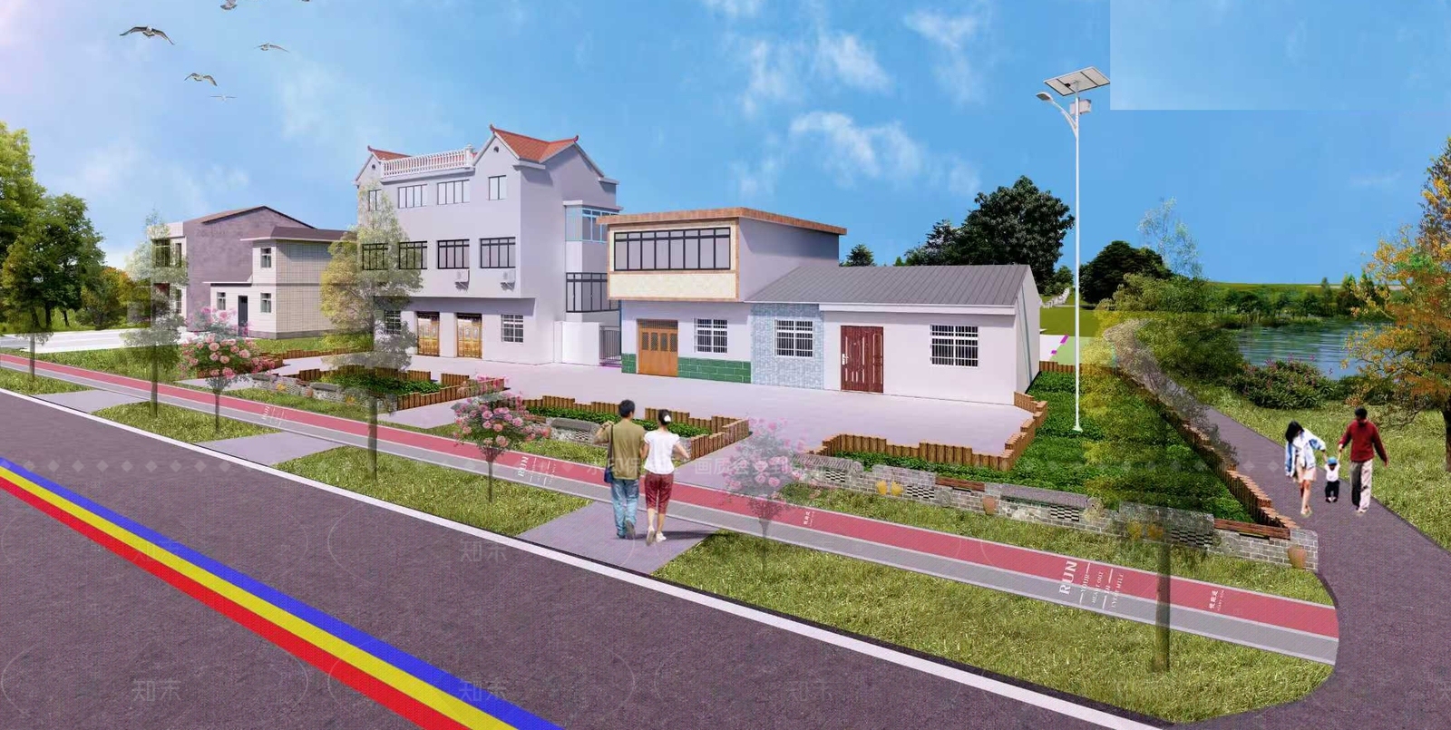 新中式中式石材围挡SU模型下载【ID:1208484414】