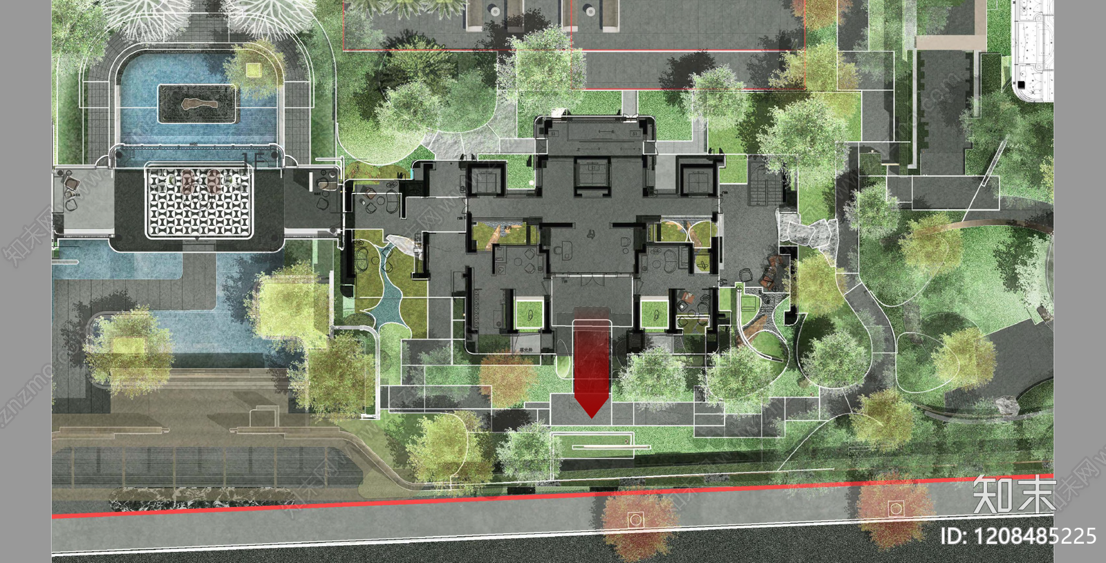 现代小区景观下载【ID:1208485225】