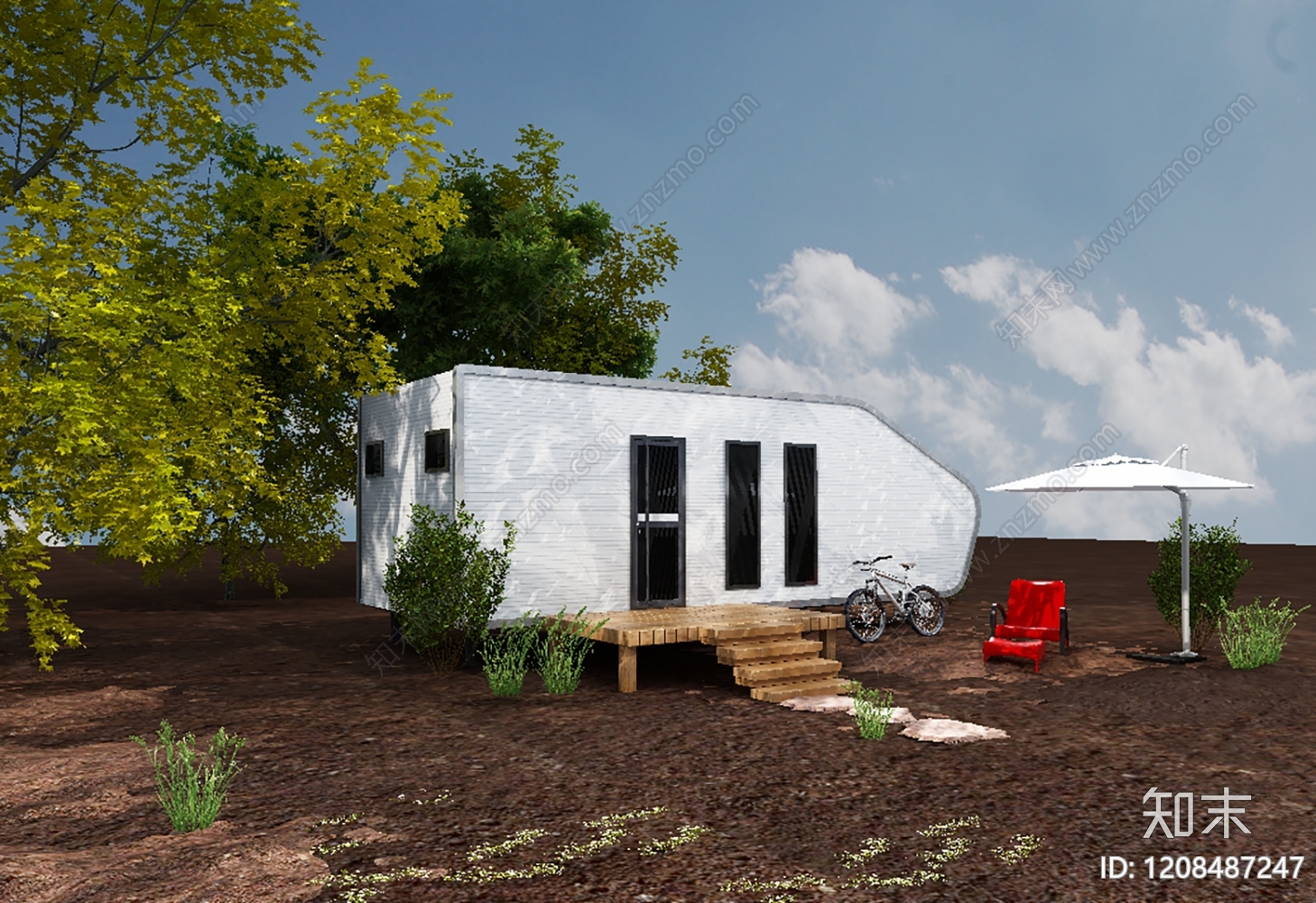 现代极简其他住宅外观3D模型下载【ID:1208487247】