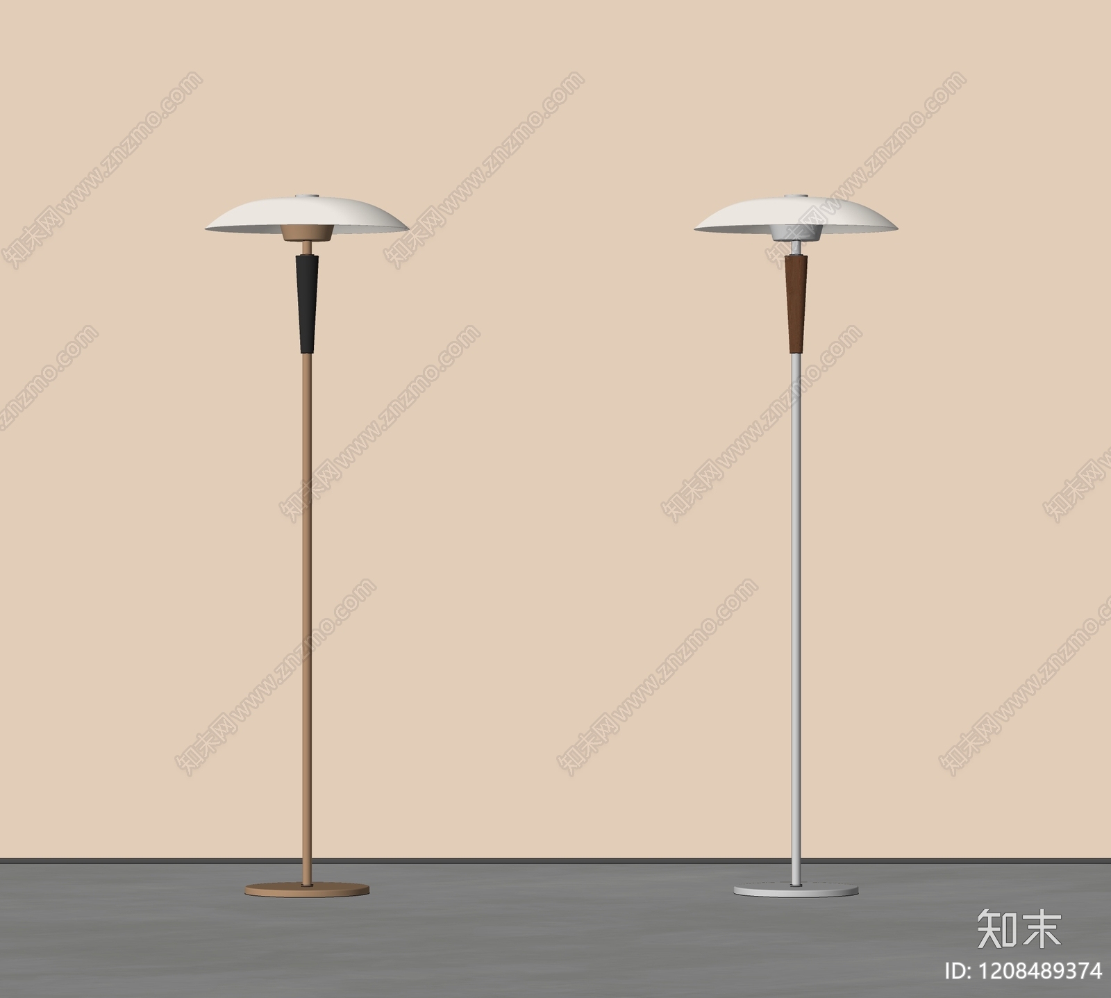 轻奢中古落地灯SU模型下载【ID:1208489374】