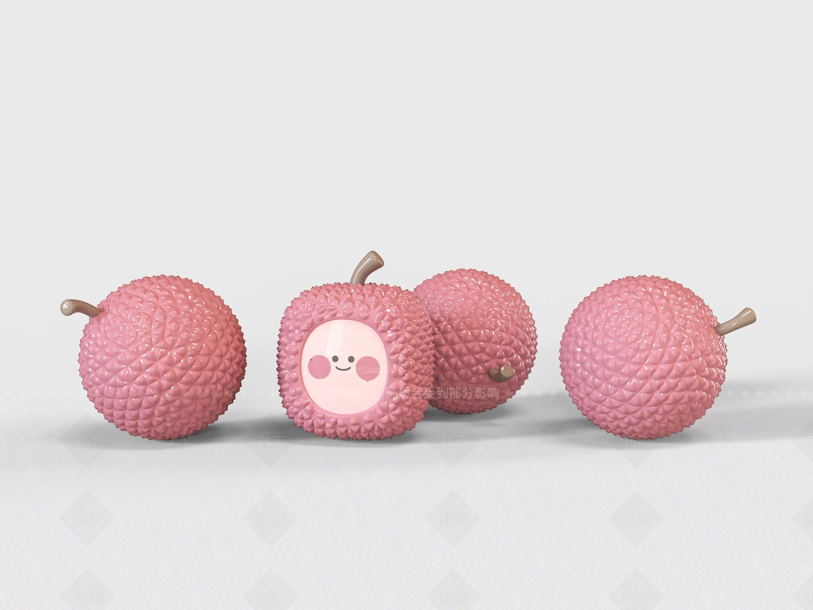 卡通可爱风荔枝摆件3D模型下载【ID:1208489471】