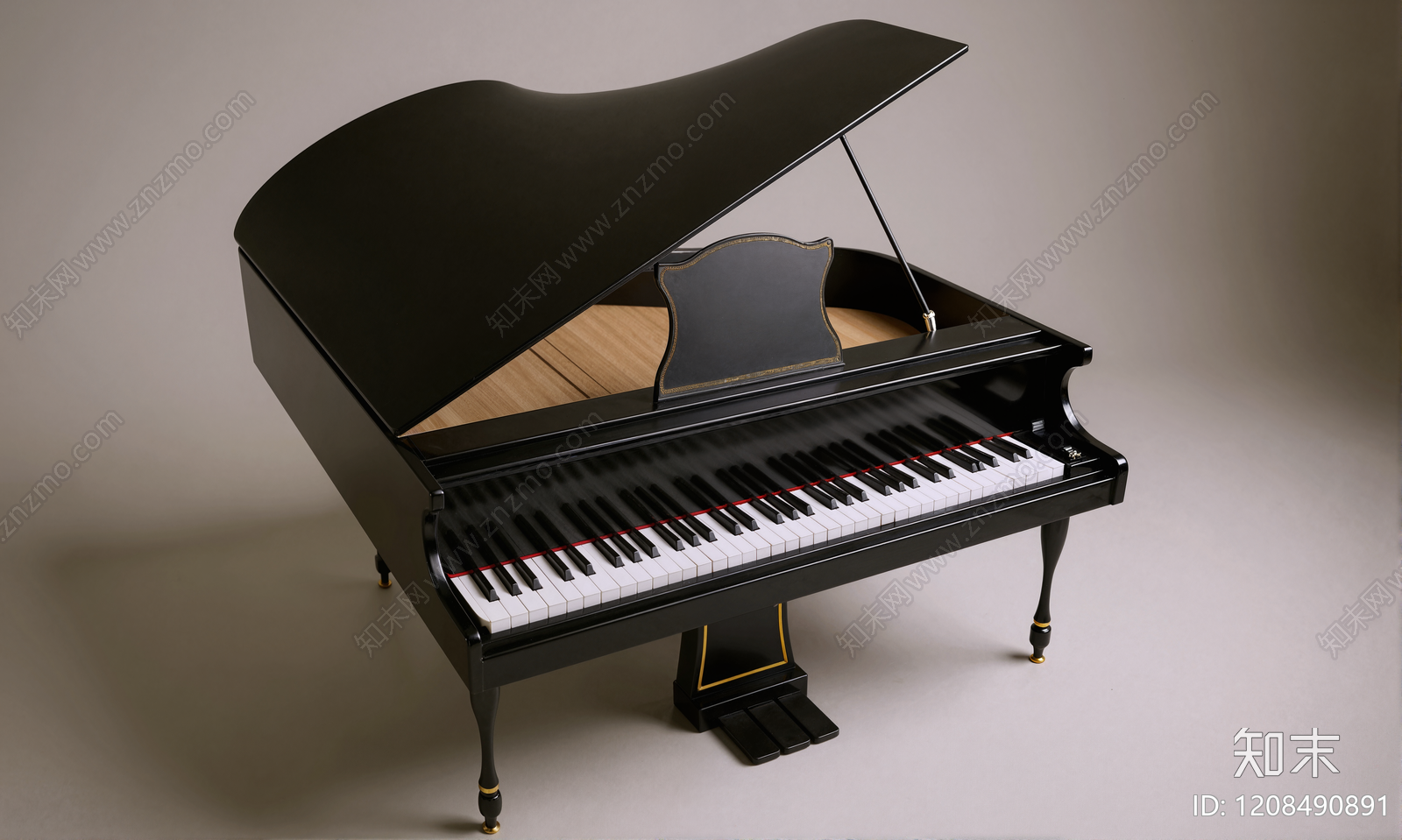 现代欧式钢琴房SU模型下载【ID:1208490891】