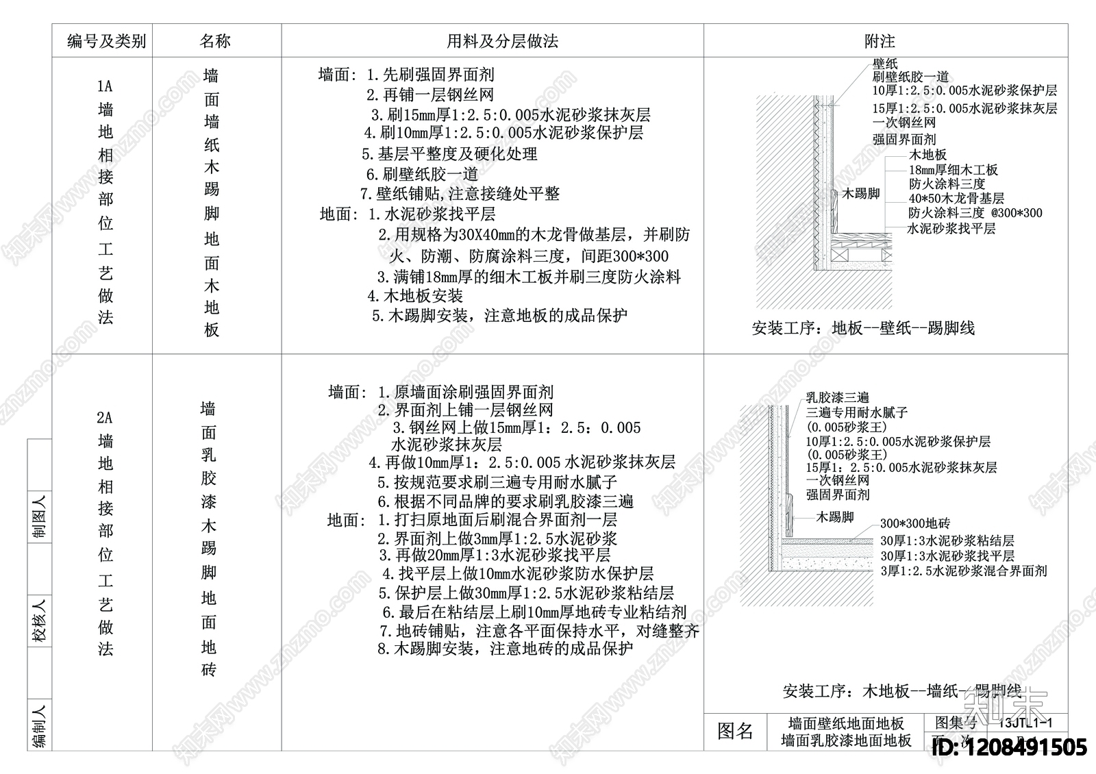 墙面节点CAD图纸