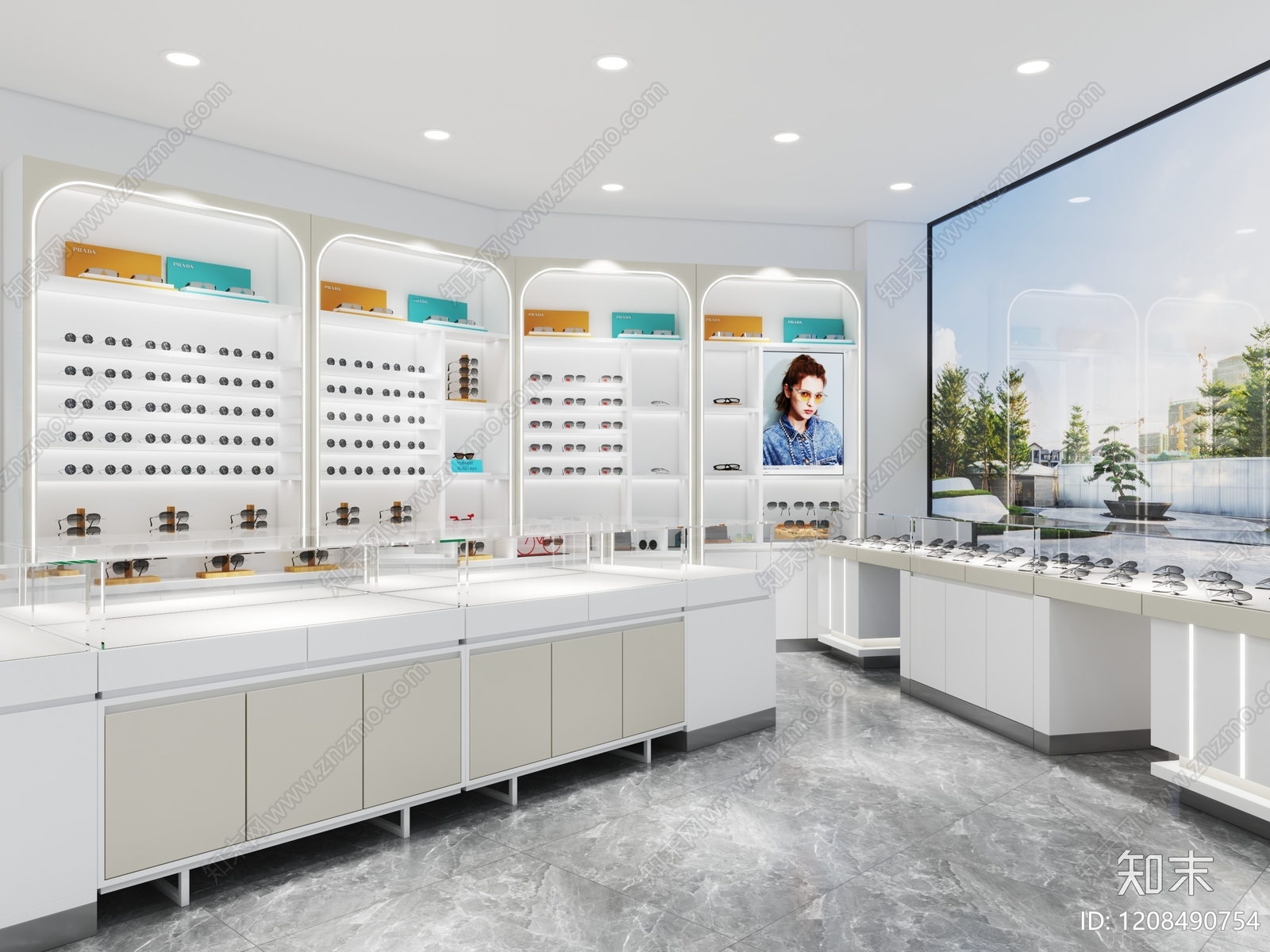 现代简约眼镜店3D模型下载【ID:1208490754】