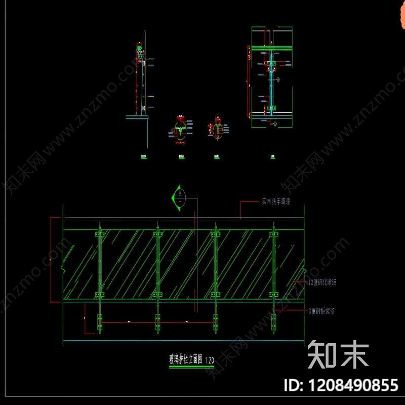 现代新中式楼梯节点cad施工图下载【ID:1208490855】