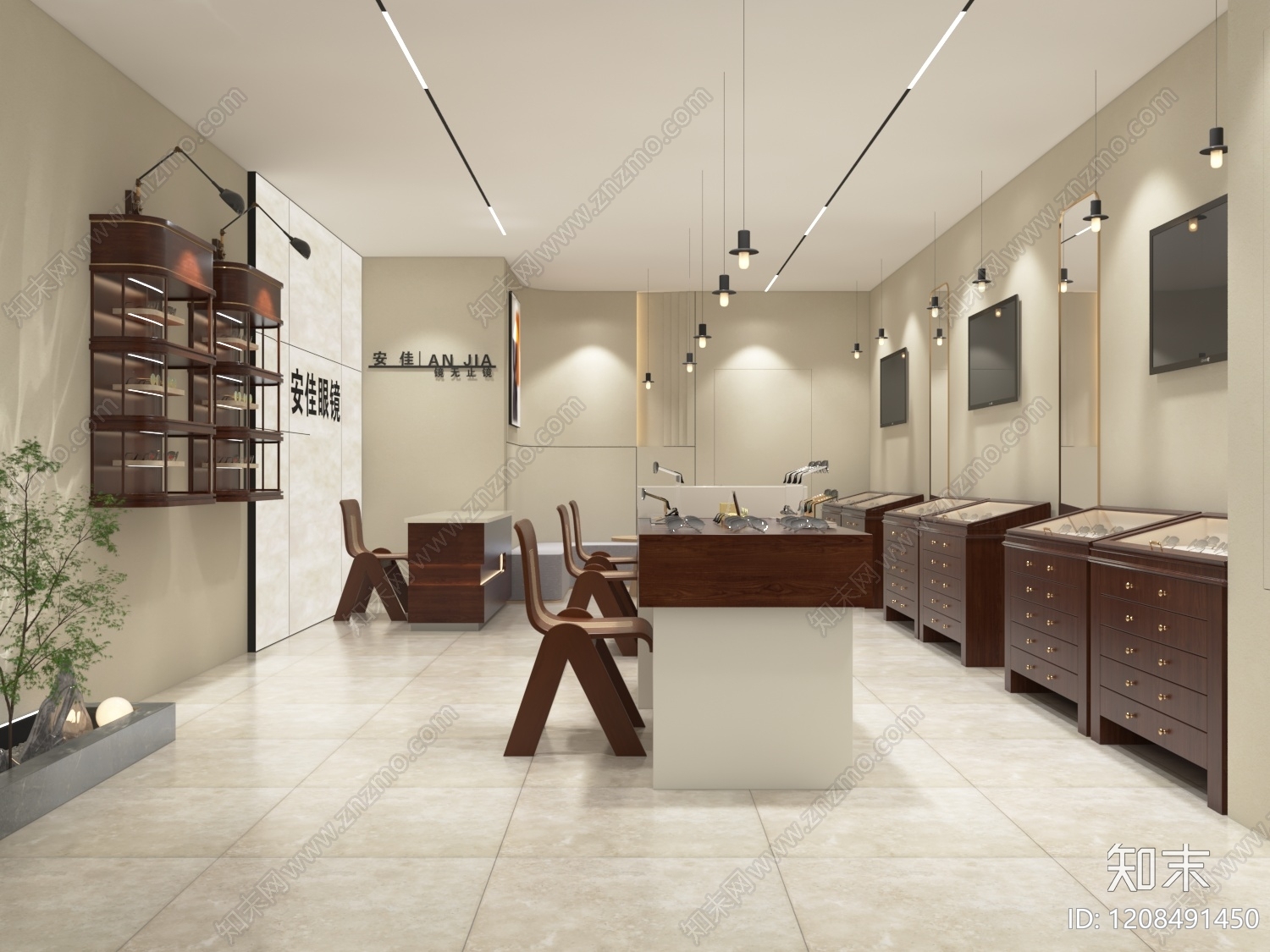 新中式眼镜店3D模型下载【ID:1208491450】