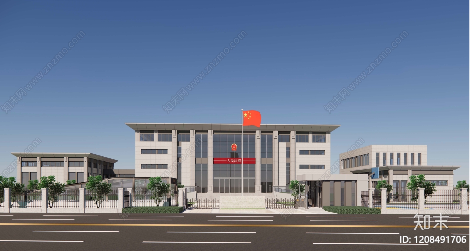 现代政府办公楼SU模型下载【ID:1208491706】