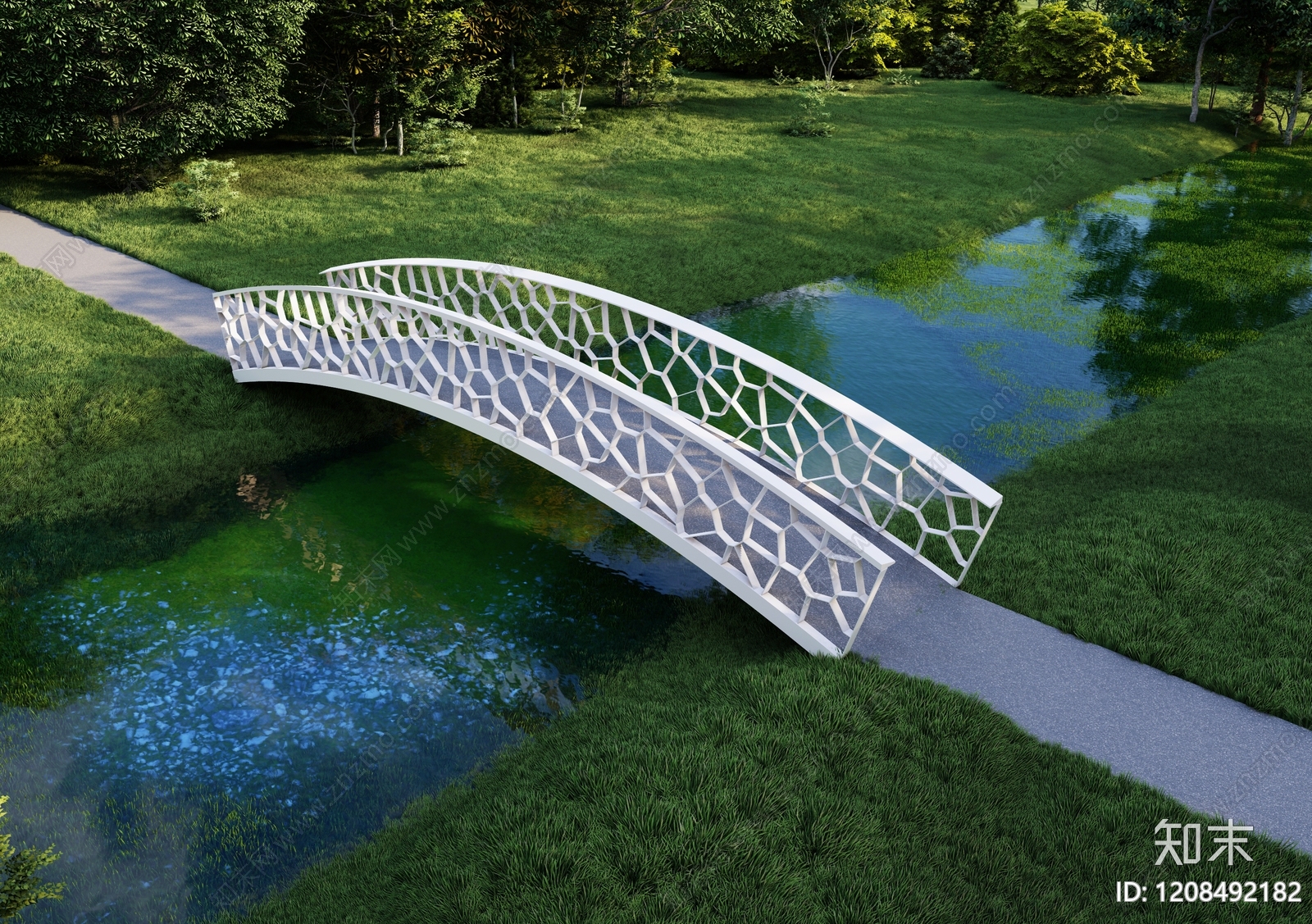 现代主义景观景观桥3D模型下载【ID:1208492182】
