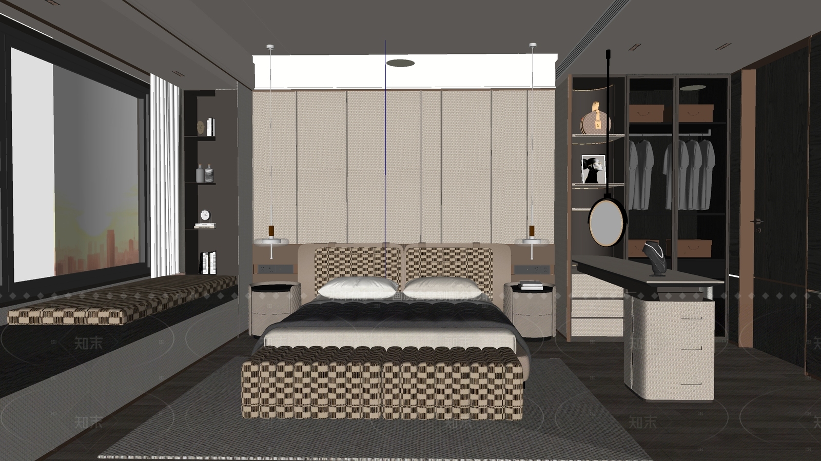 现代家居卧室SU模型下载【ID:1208492607】