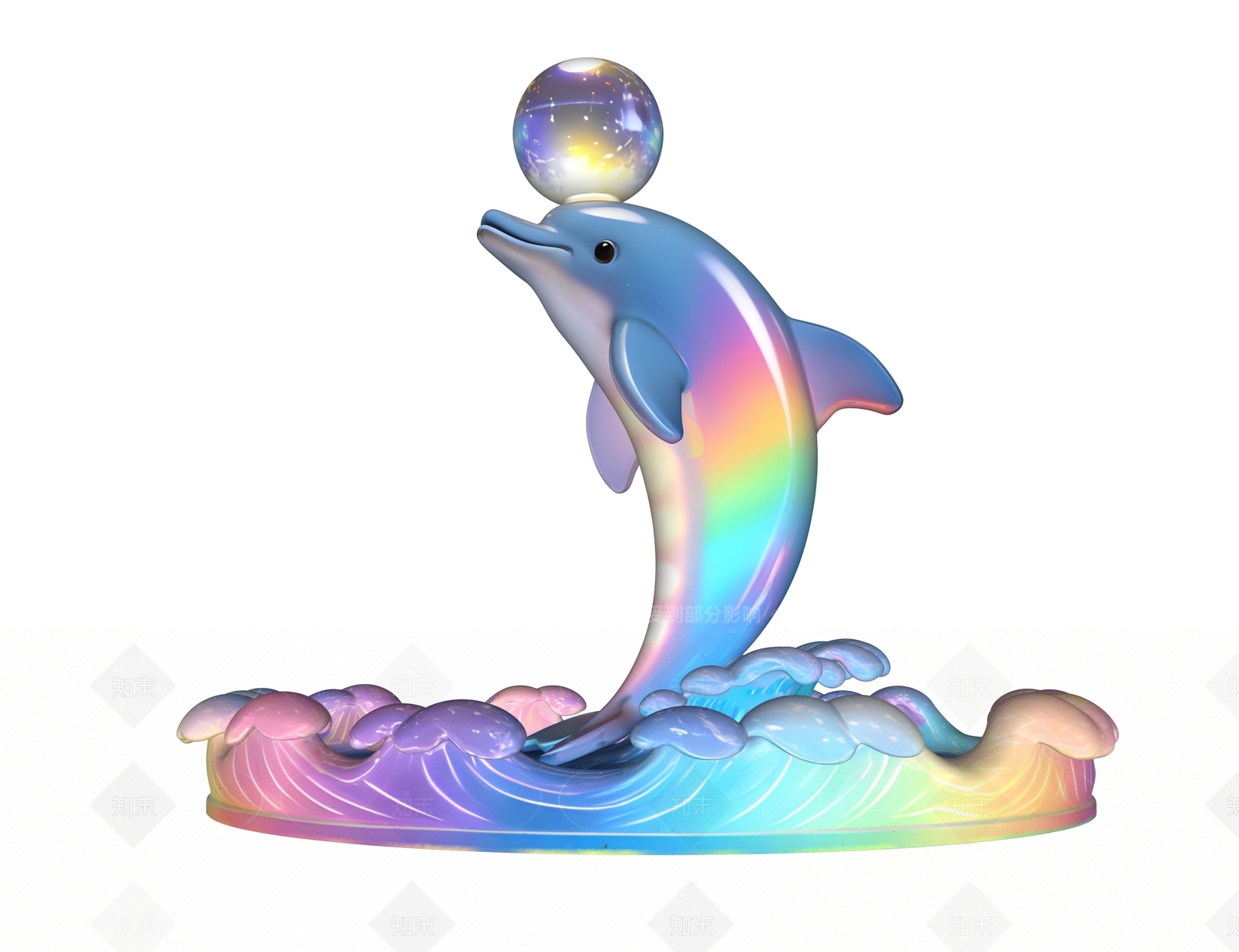 梦幻镭射风雕塑摆件3D模型下载【ID:1208493448】