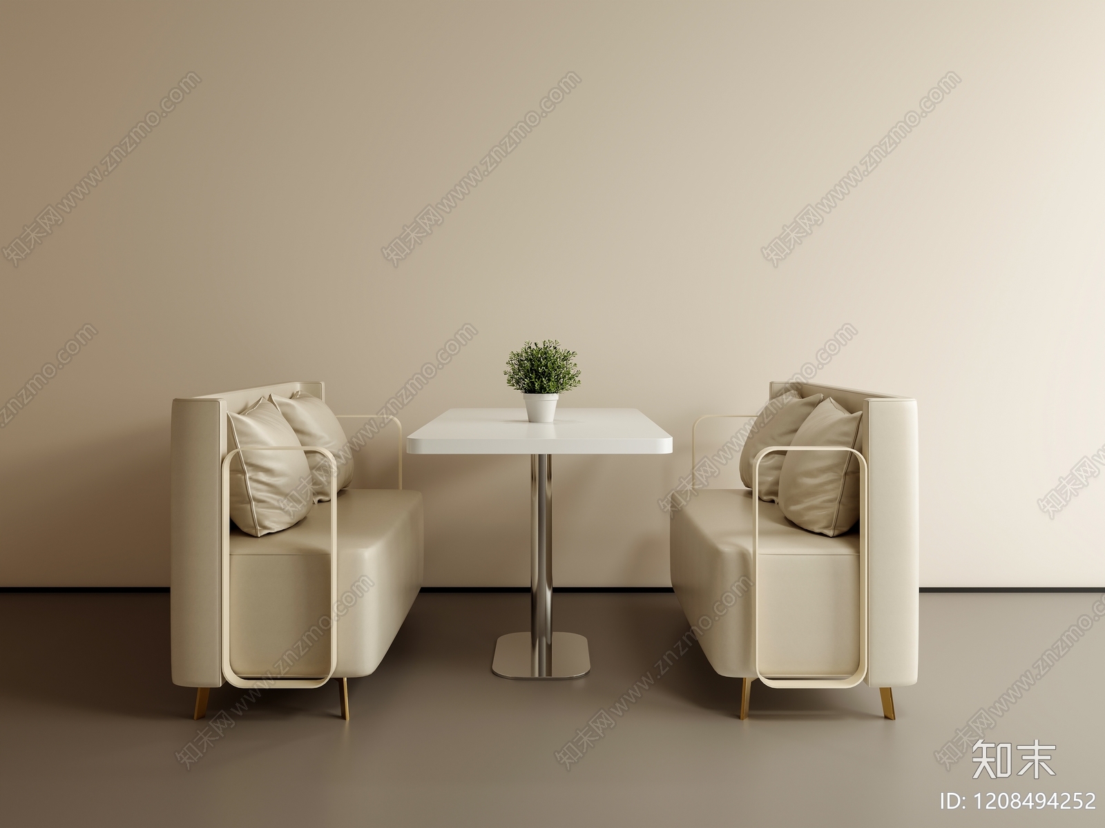 奶油风卡座沙发3D模型下载【ID:1208494252】