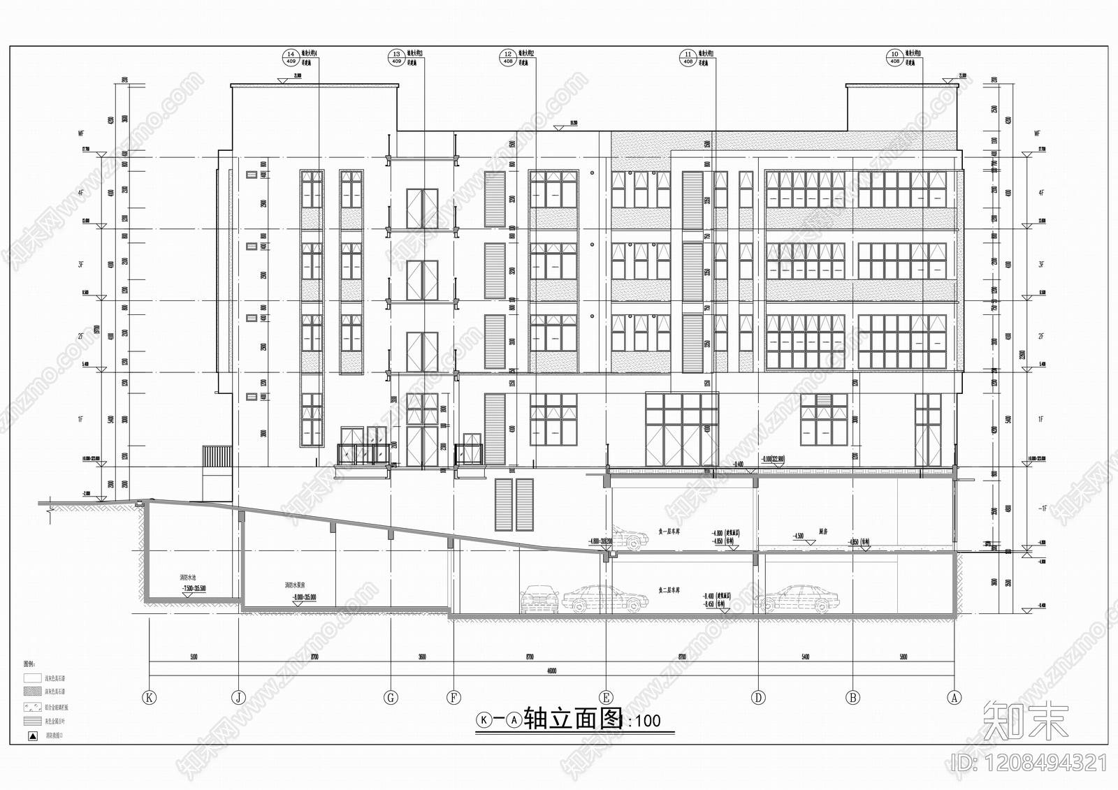 现代培训中心cad施工图下载【ID:1208494321】