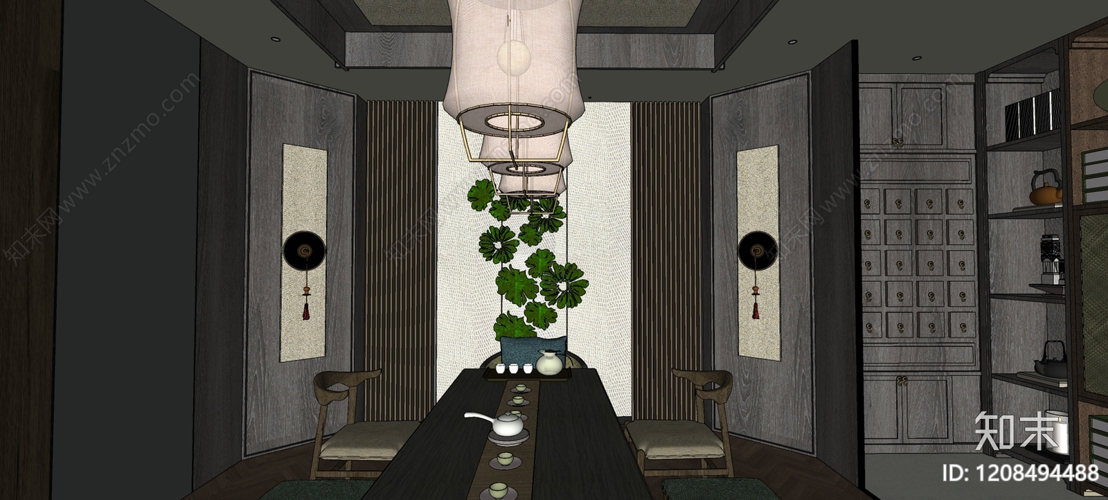 新中式珠宝店SU模型下载【ID:1208494488】