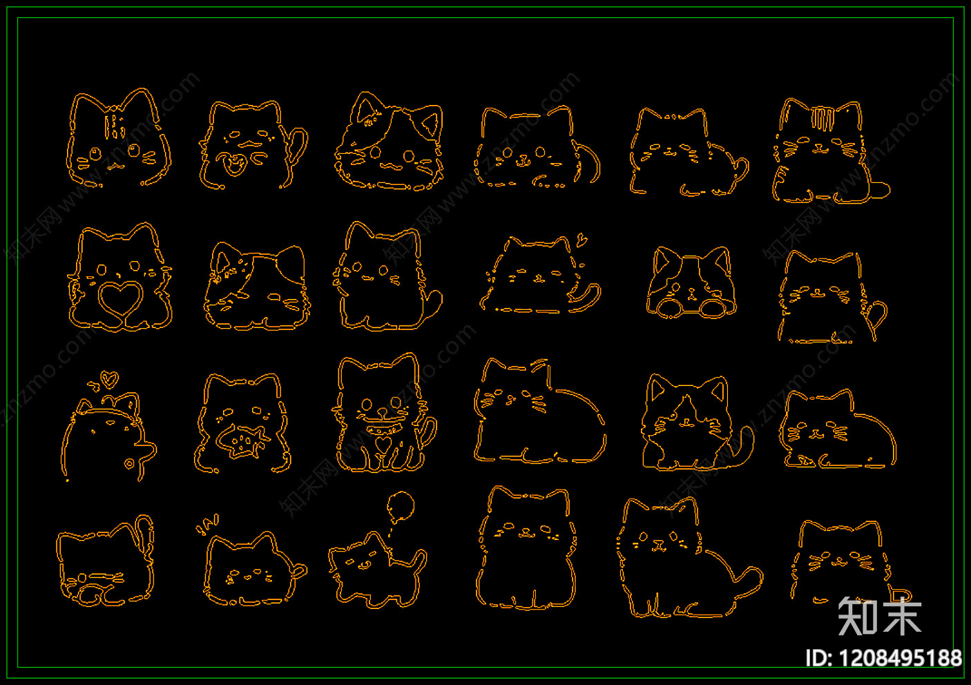 现代极简动物施工图下载【ID:1208495188】