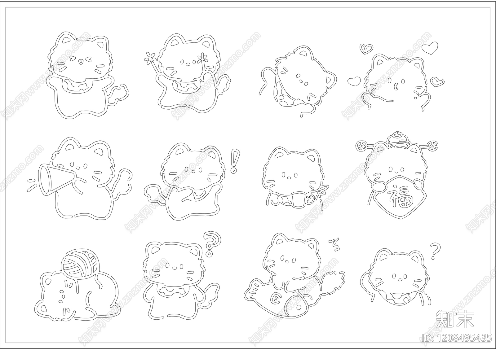 现代极简动物施工图下载【ID:1208495435】