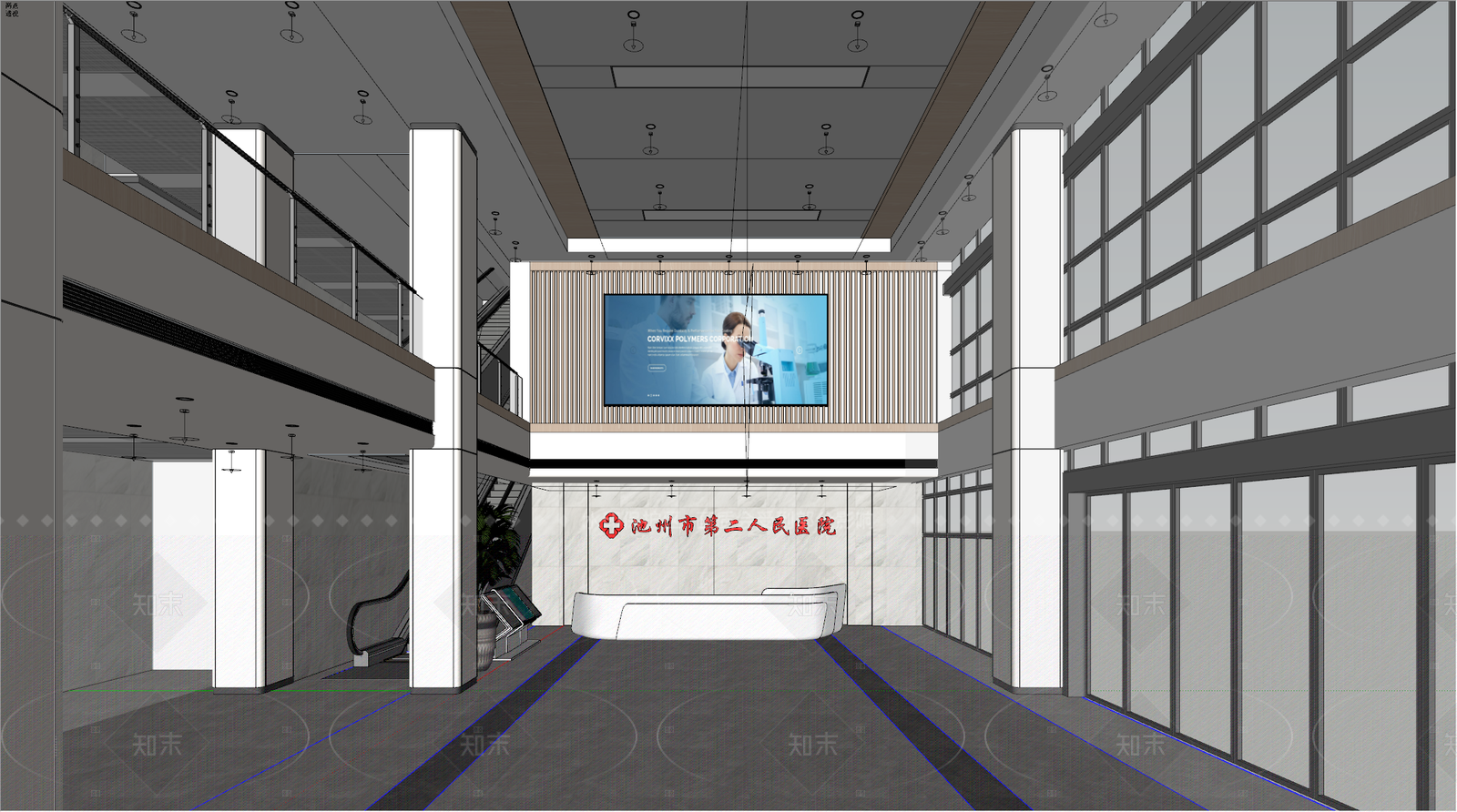 现代医院SU模型下载【ID:1208495488】