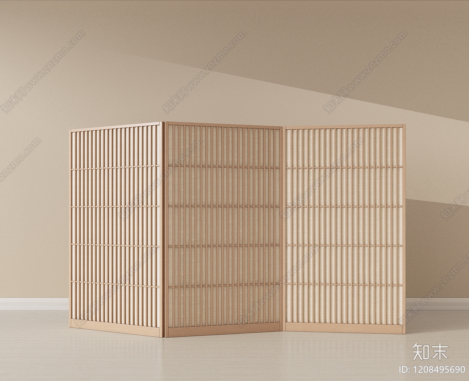 日式原木屏风SU模型下载【ID:1208495690】