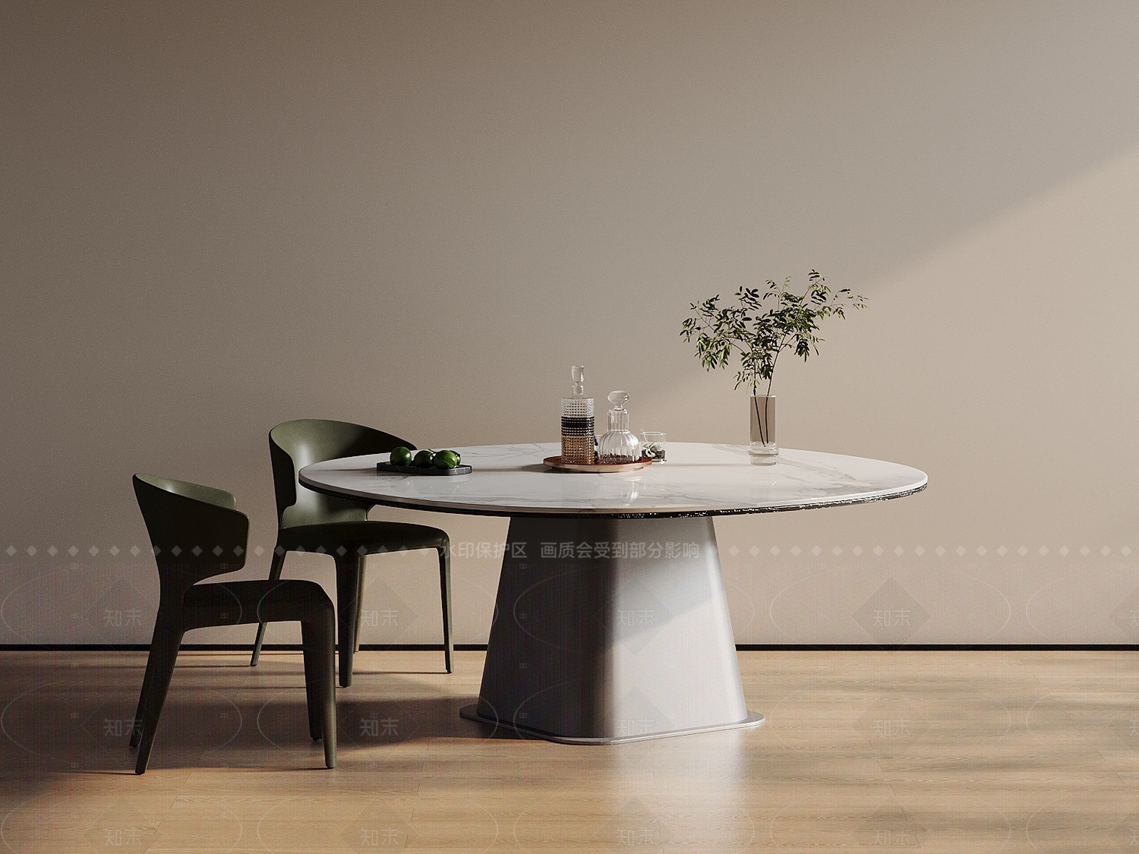 现代简约餐桌椅3D模型下载【ID:1208495708】