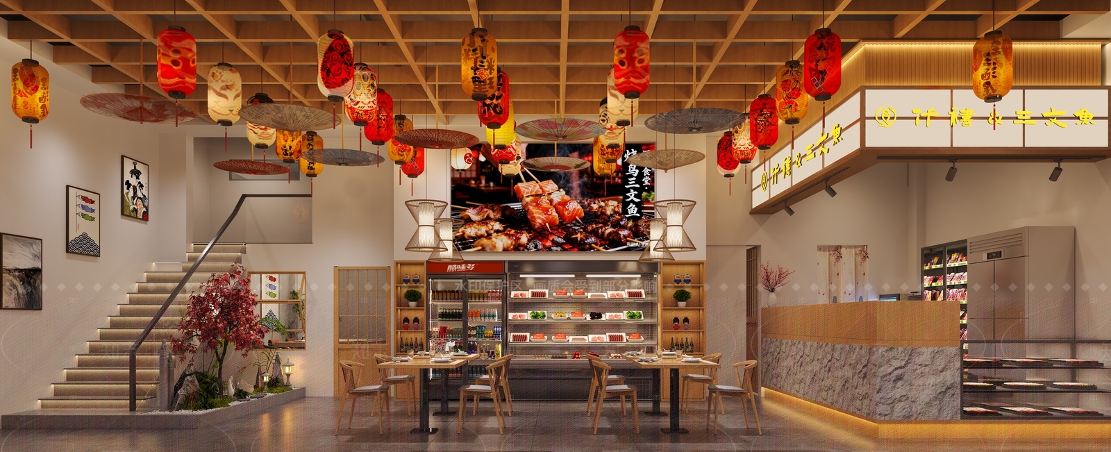 日式日料店3D模型下载【ID:1208496310】