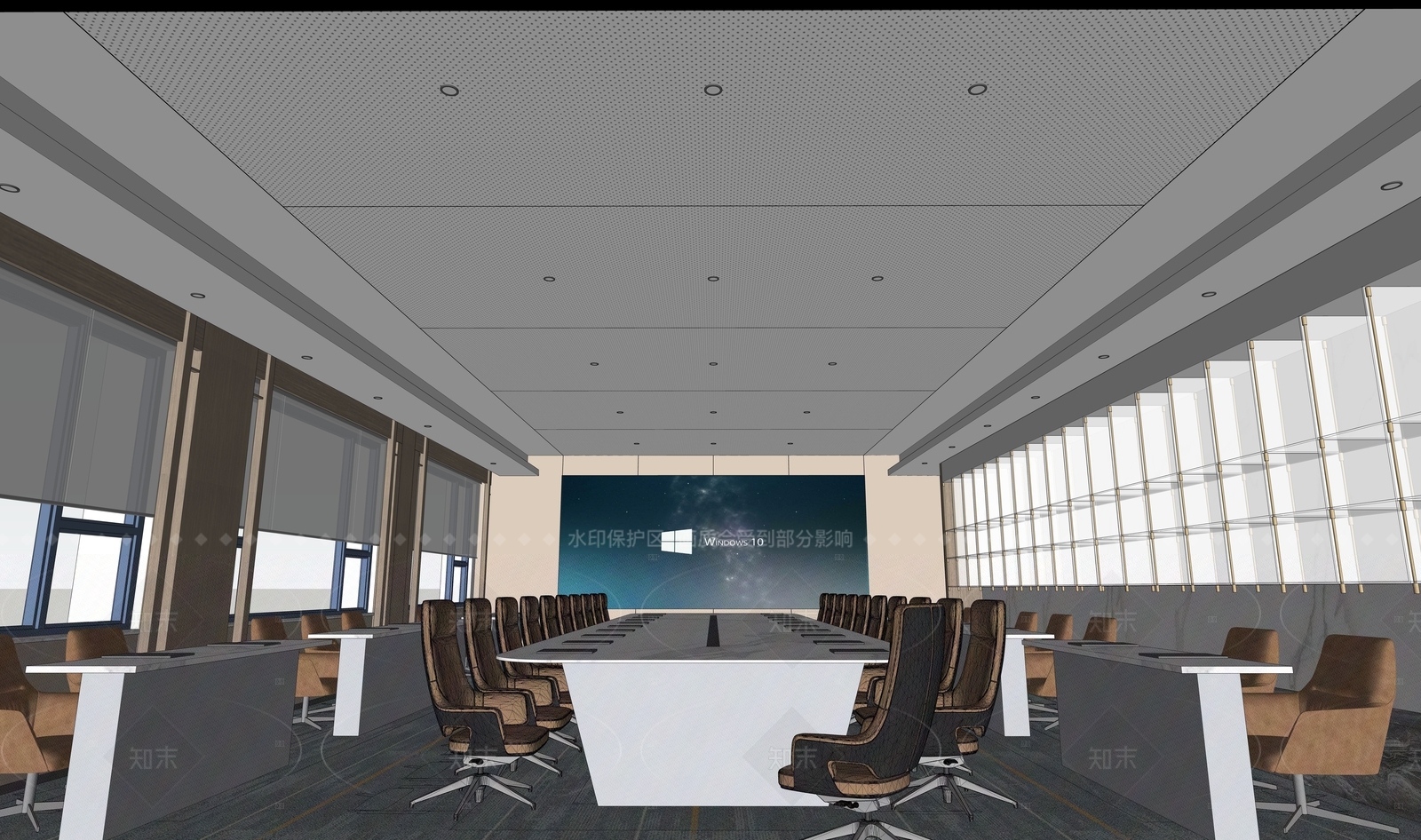 现代简约会议室SU模型下载【ID:1208496731】